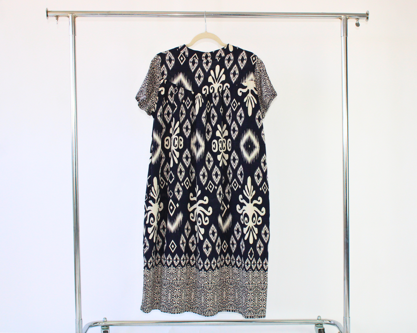 Y303 Vestido algodón estampado rombo