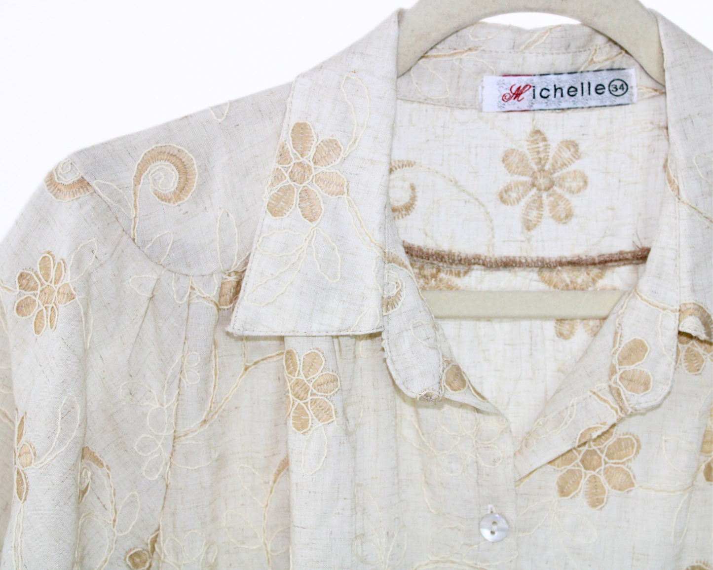 12630 Blusa De Algodón Bordado Flores
