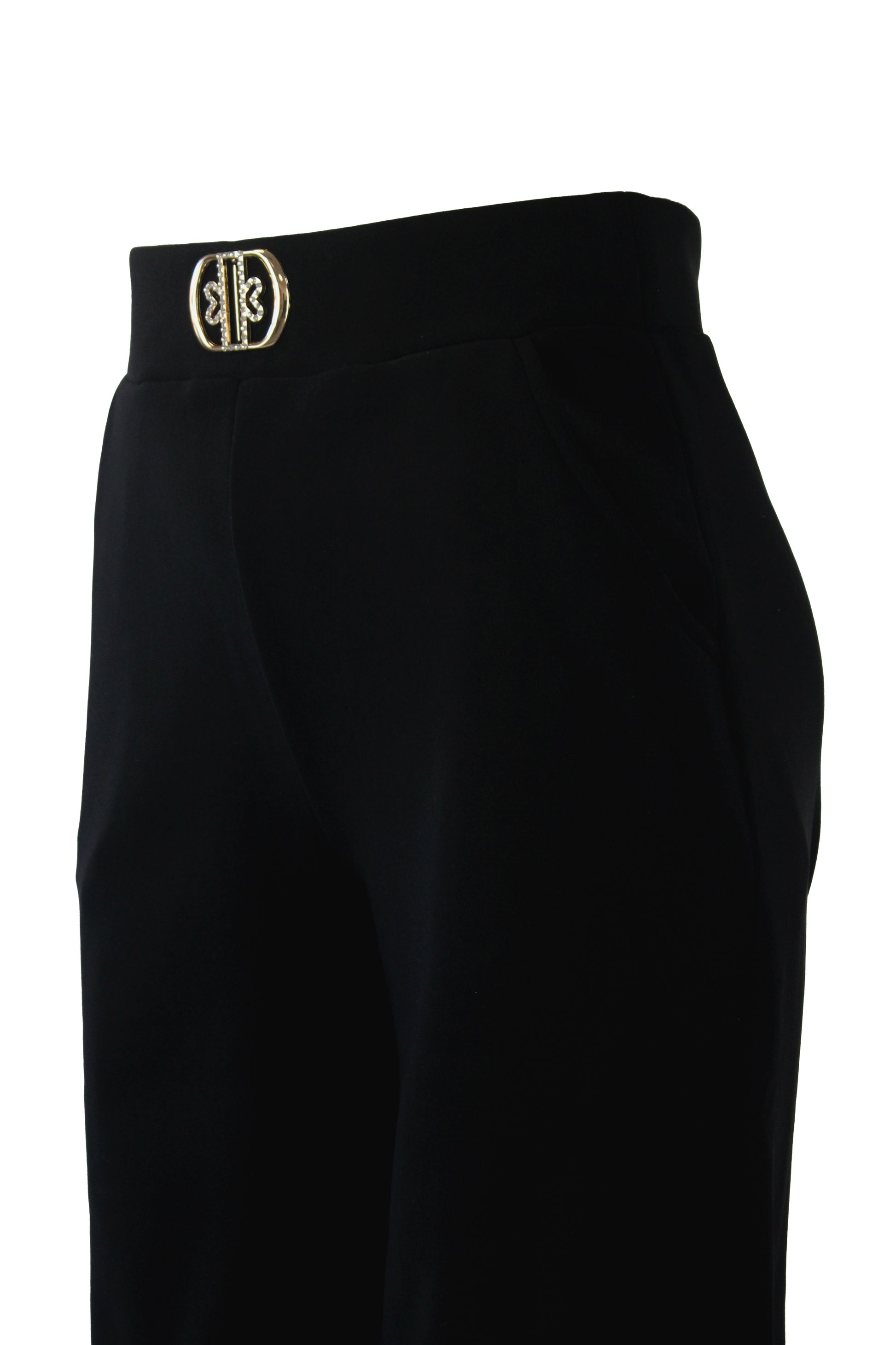 S-82 Pantalon Pierna Recta Hebillas Corazones Brillos