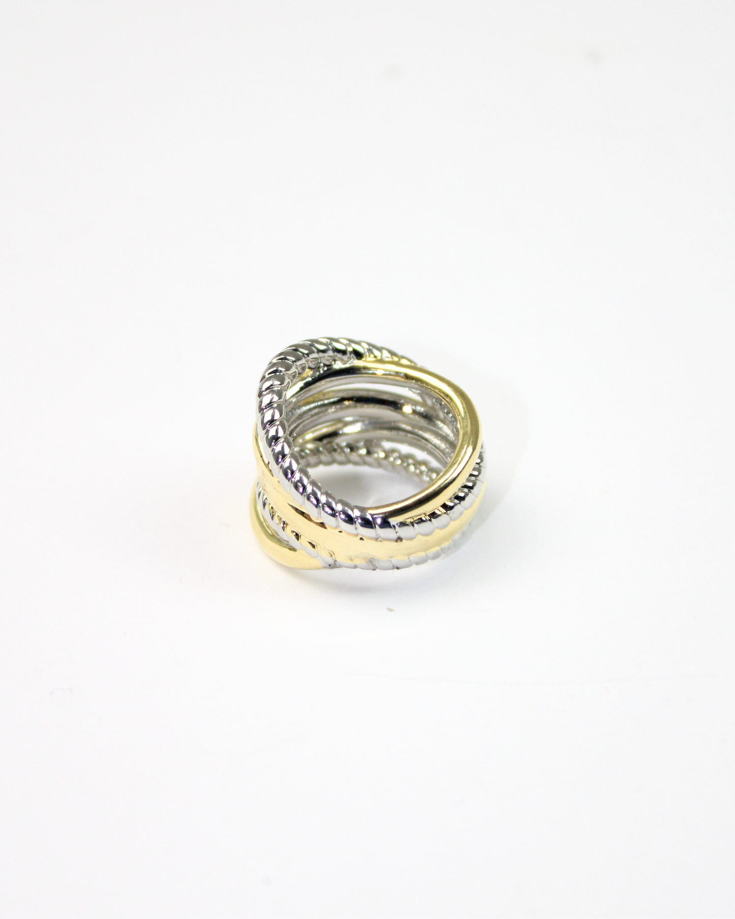 Anillo Bitono cruzado líneas y Torsal 754
