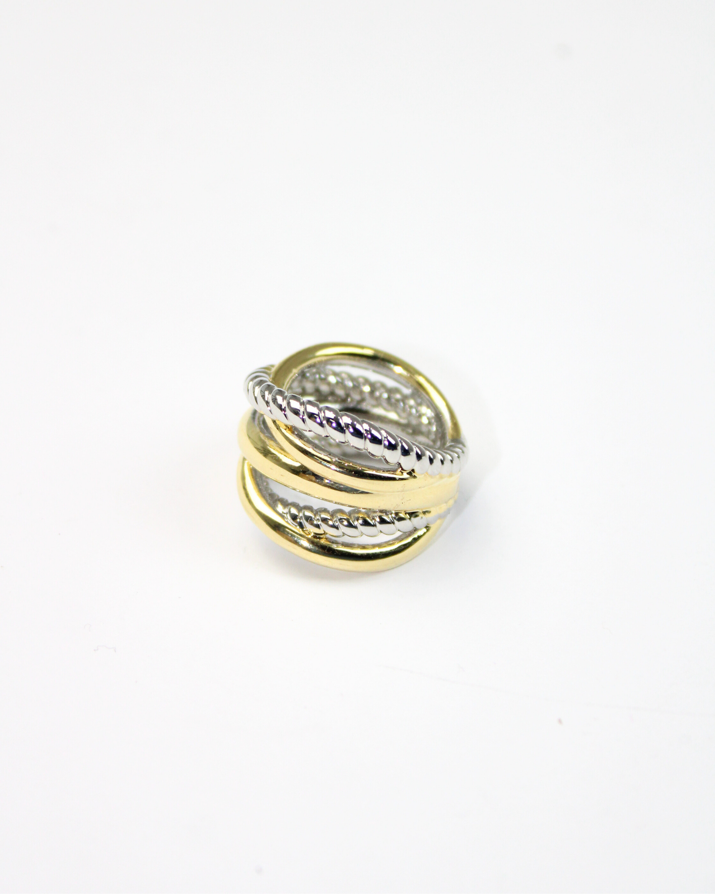 Anillo Bitono cruzado líneas y Torsal 754