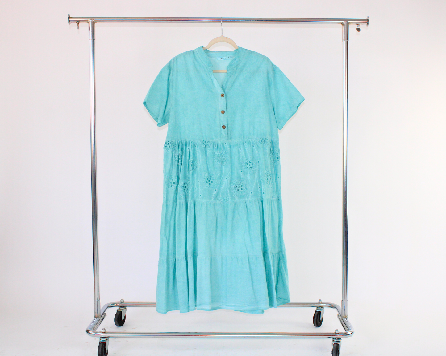 LRS25008 Vestido Largo Cuello Mao Bordado Flores