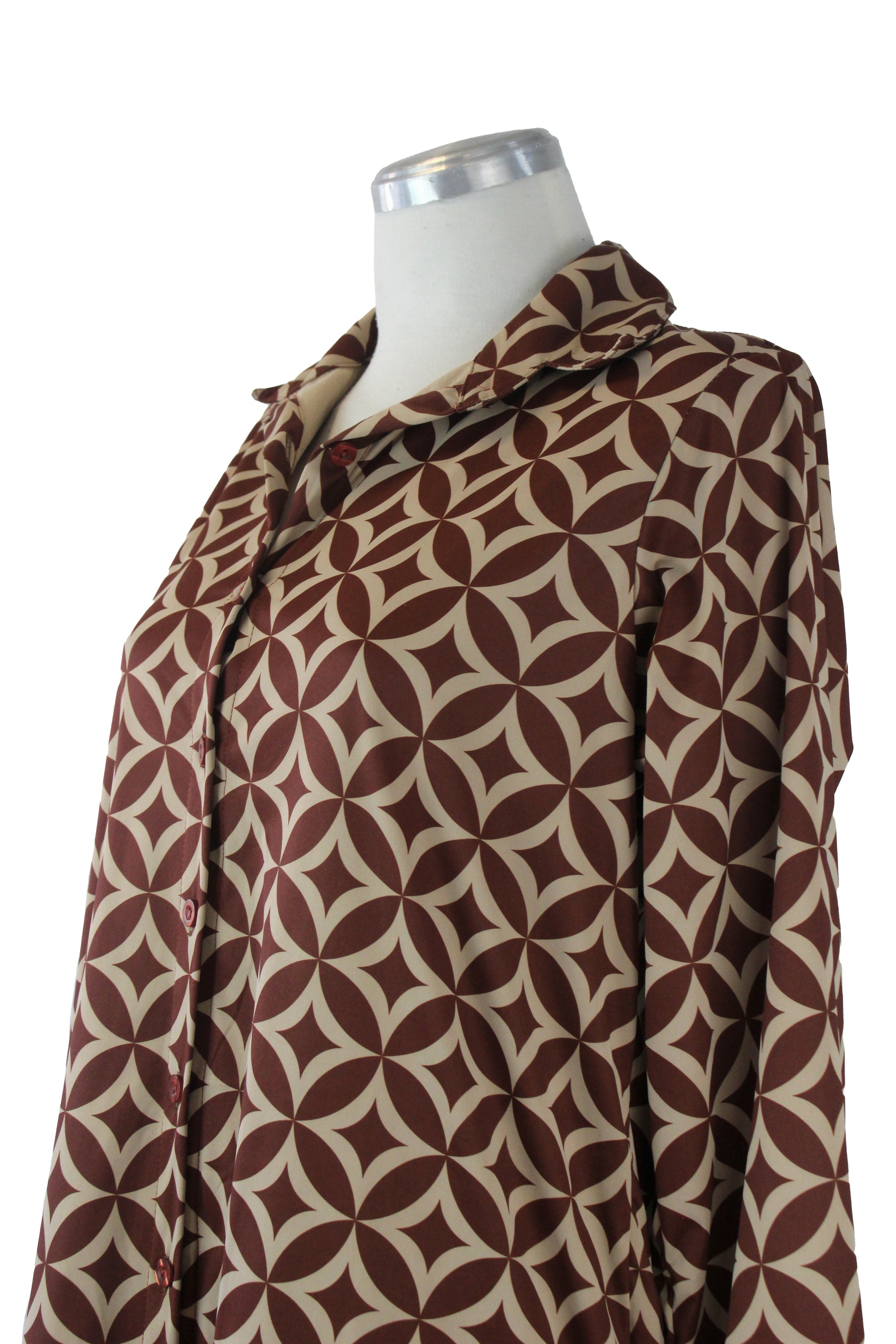 417 Conjunto Camisa Estampada Rombos y Círculos