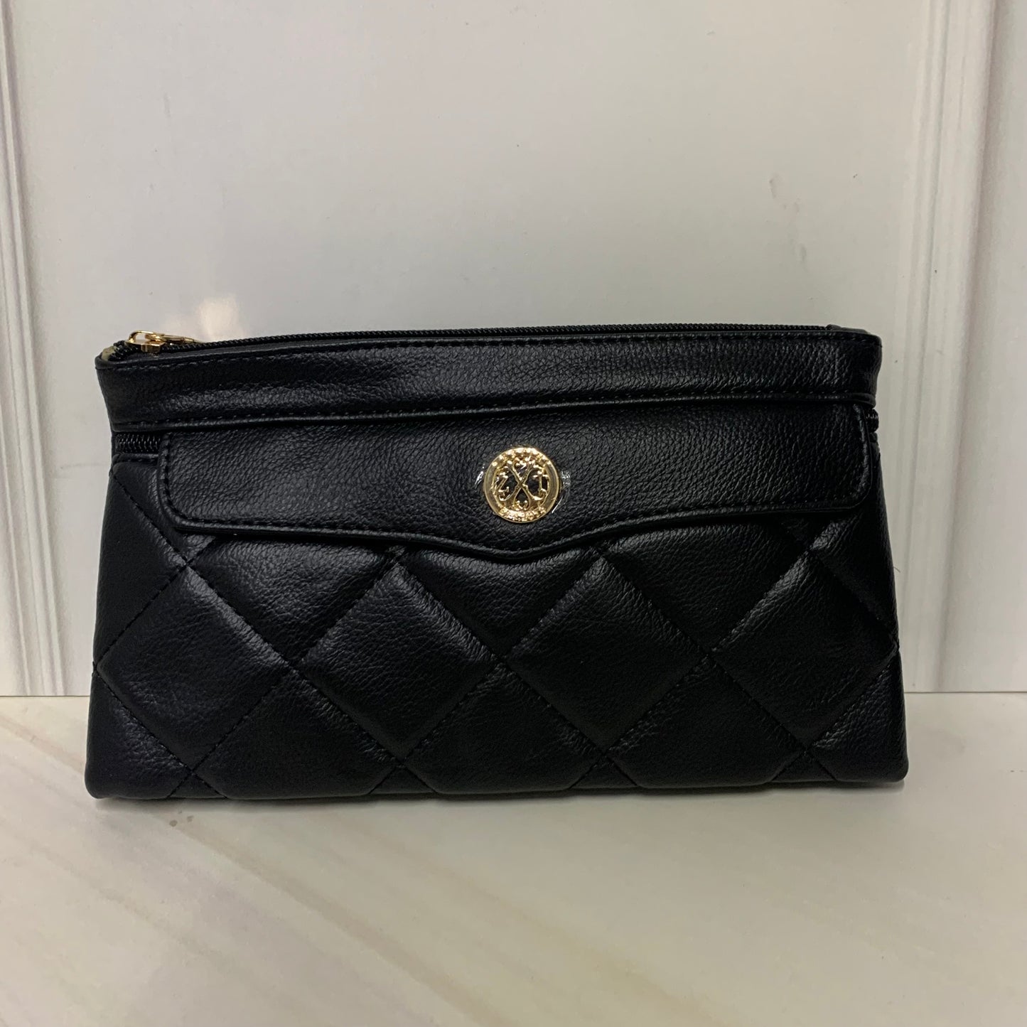 DION1201 Bolso Estampado Rombos y Detalle Dorado