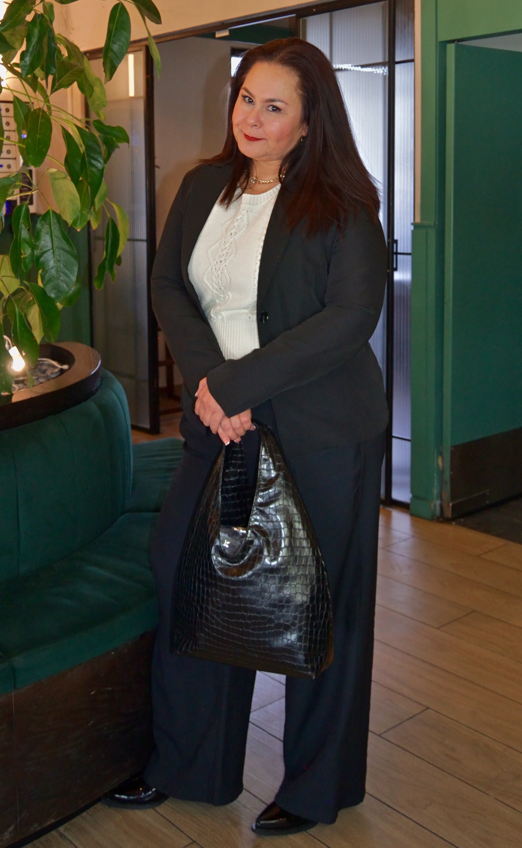 12615 Pantalón Con Elástico Liso Con Pinzas