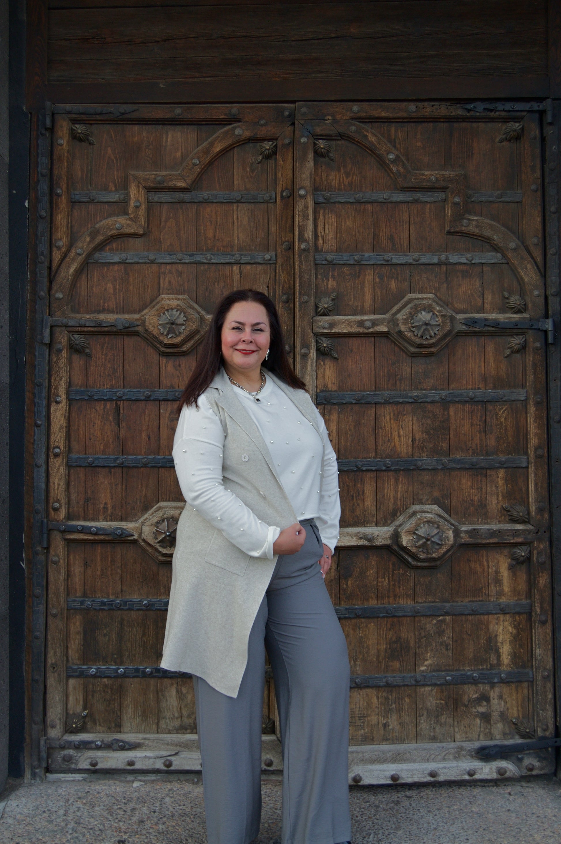 12615 Pantalón Con Elástico Liso Con Pinzas