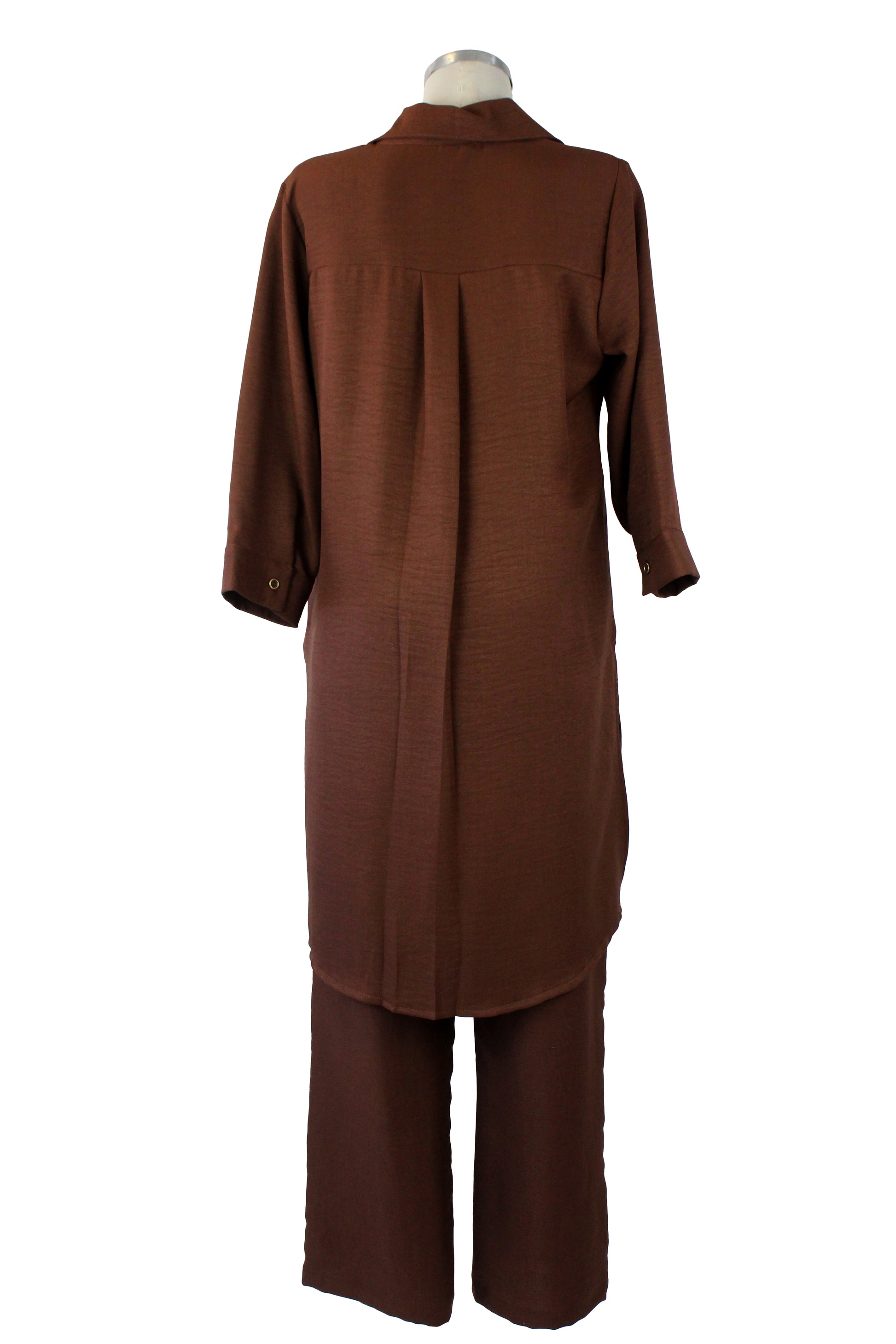 416 Conjunto Camisa Lisa con Collar