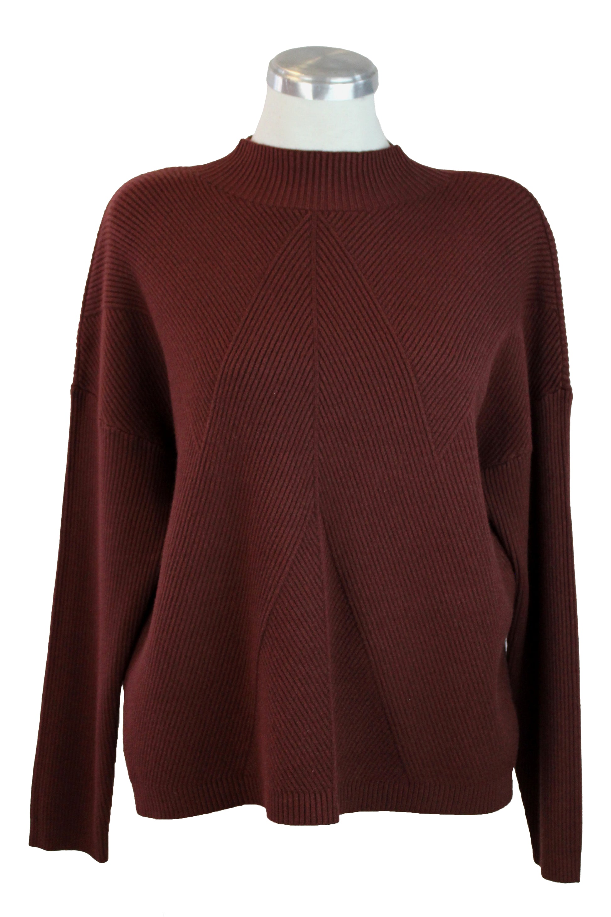 OJ-2660M Suéter Cuello de Tortuga Líneas Cruzadas