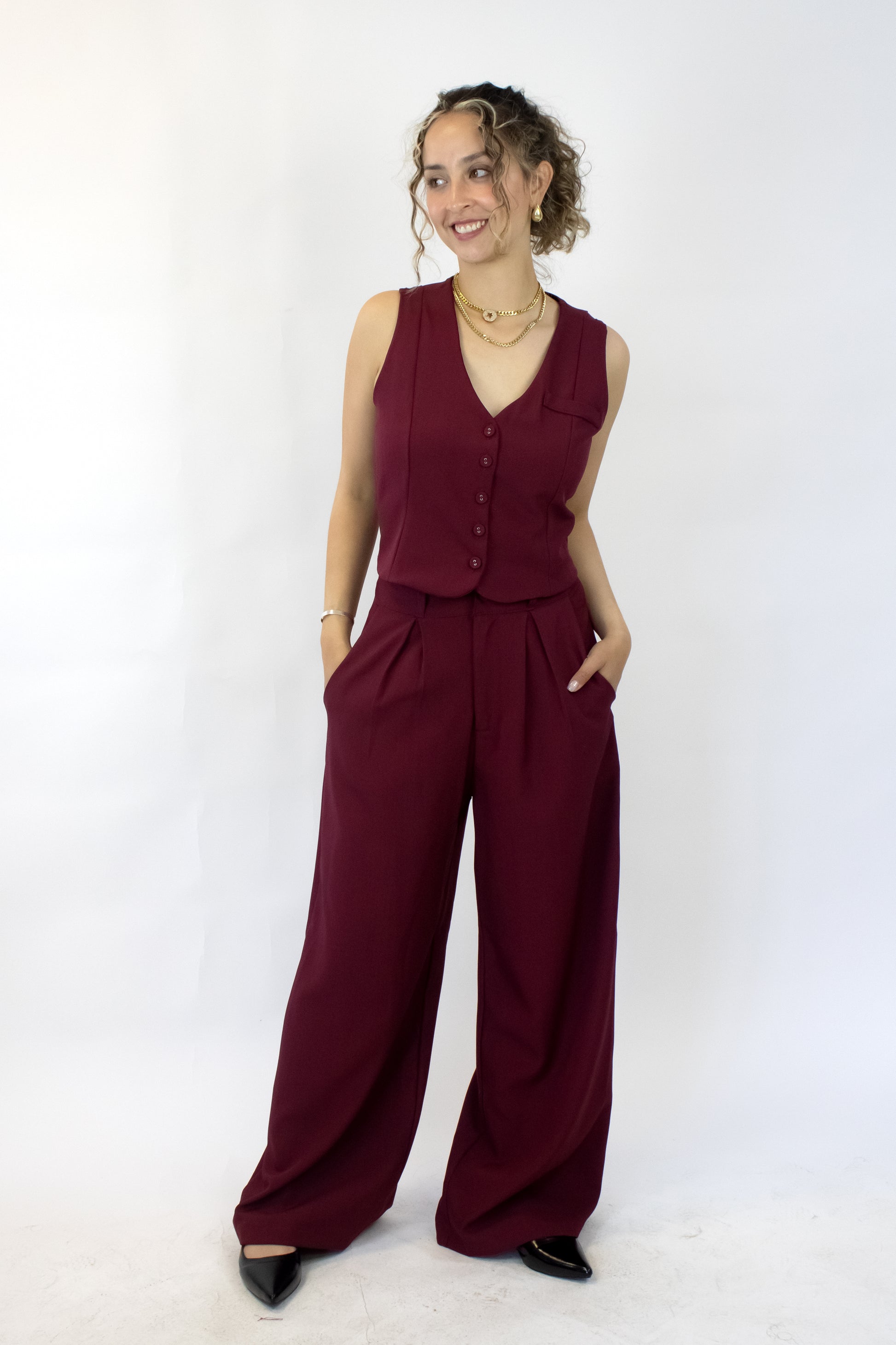 1220BTJ Conjunto Chaleco con  Hebilla Dorada