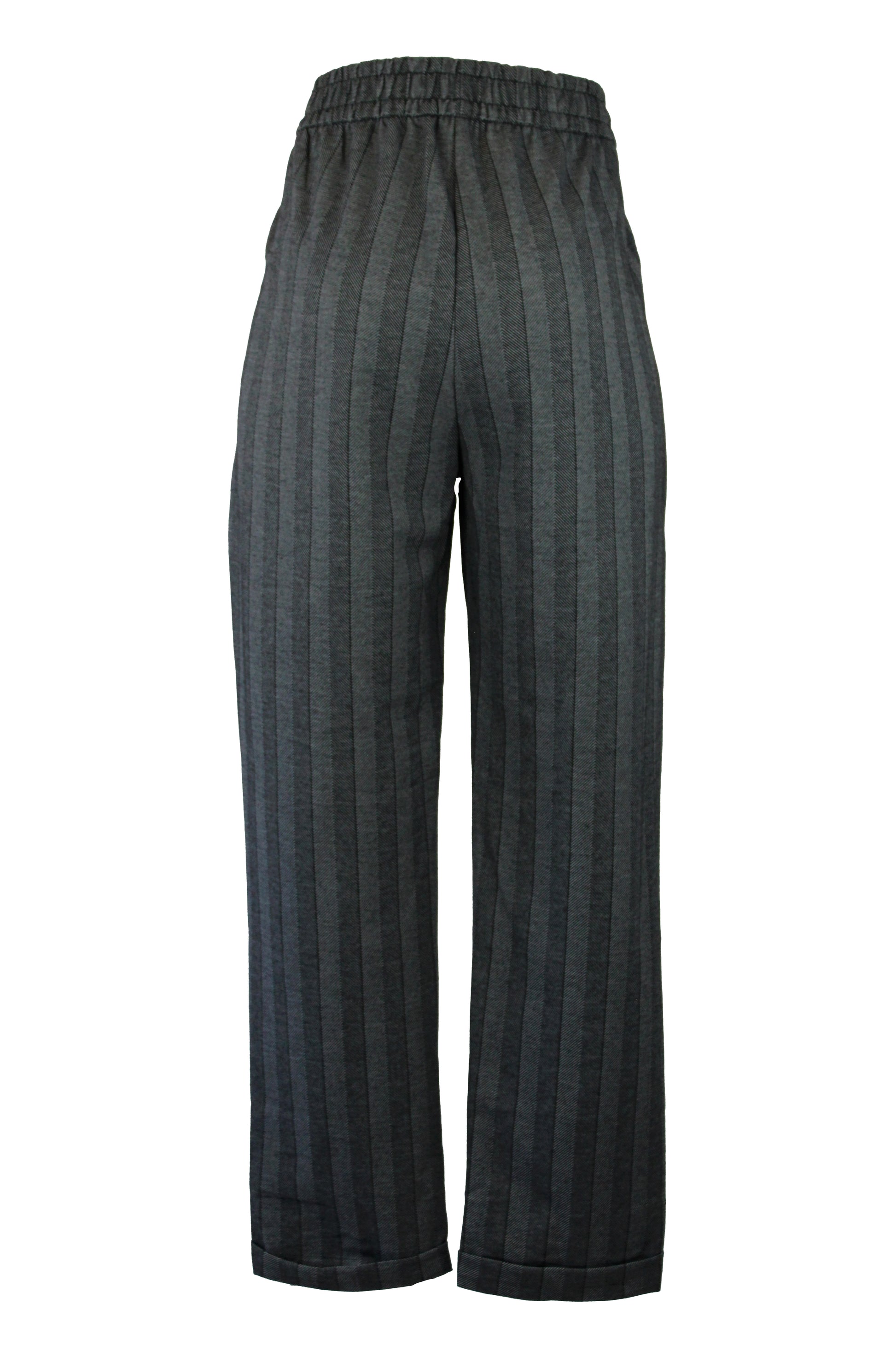 R935 Pantalón Con Elástico Estampado Líneas