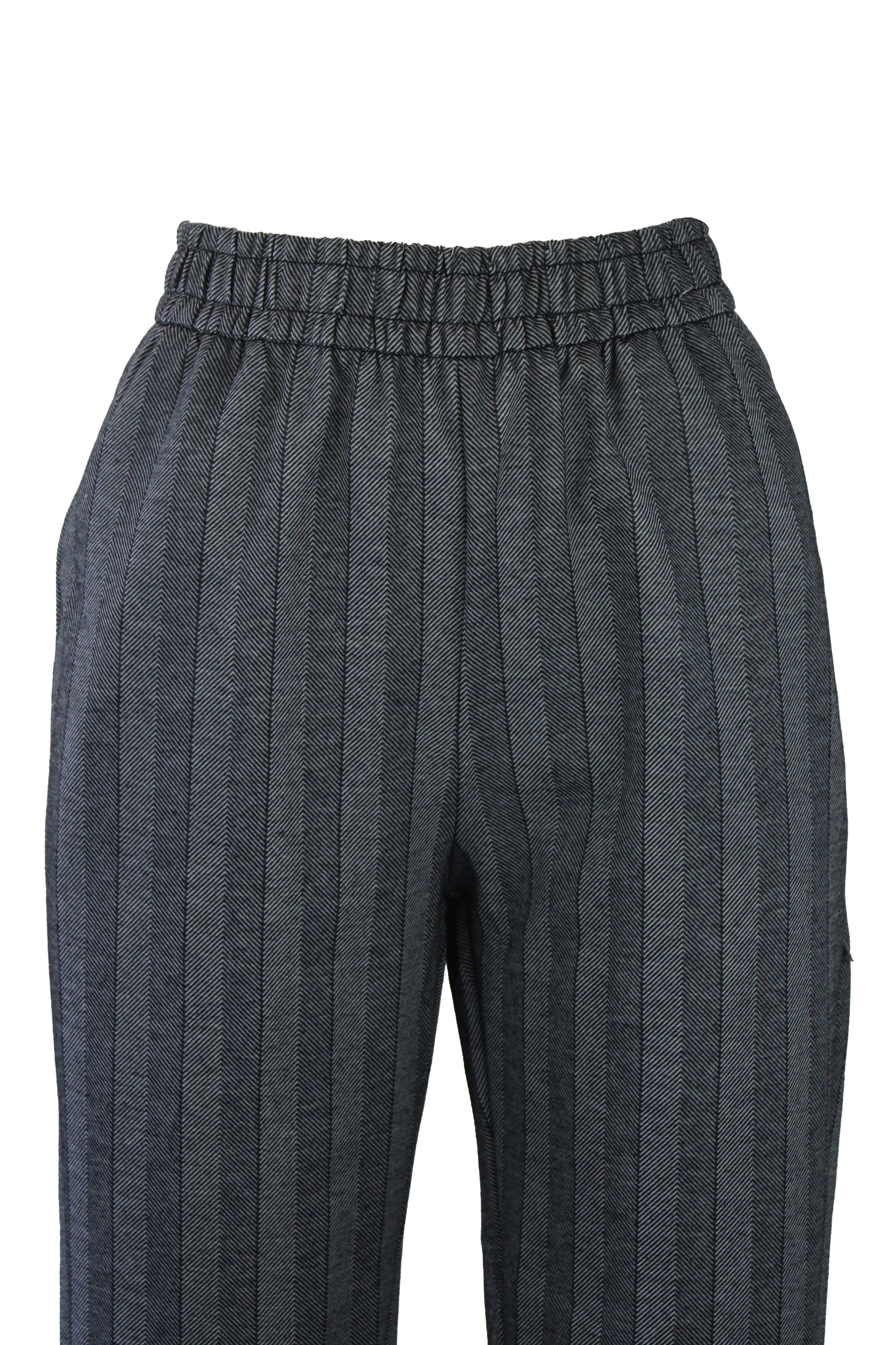 R935 Pantalón Con Elástico Estampado Líneas