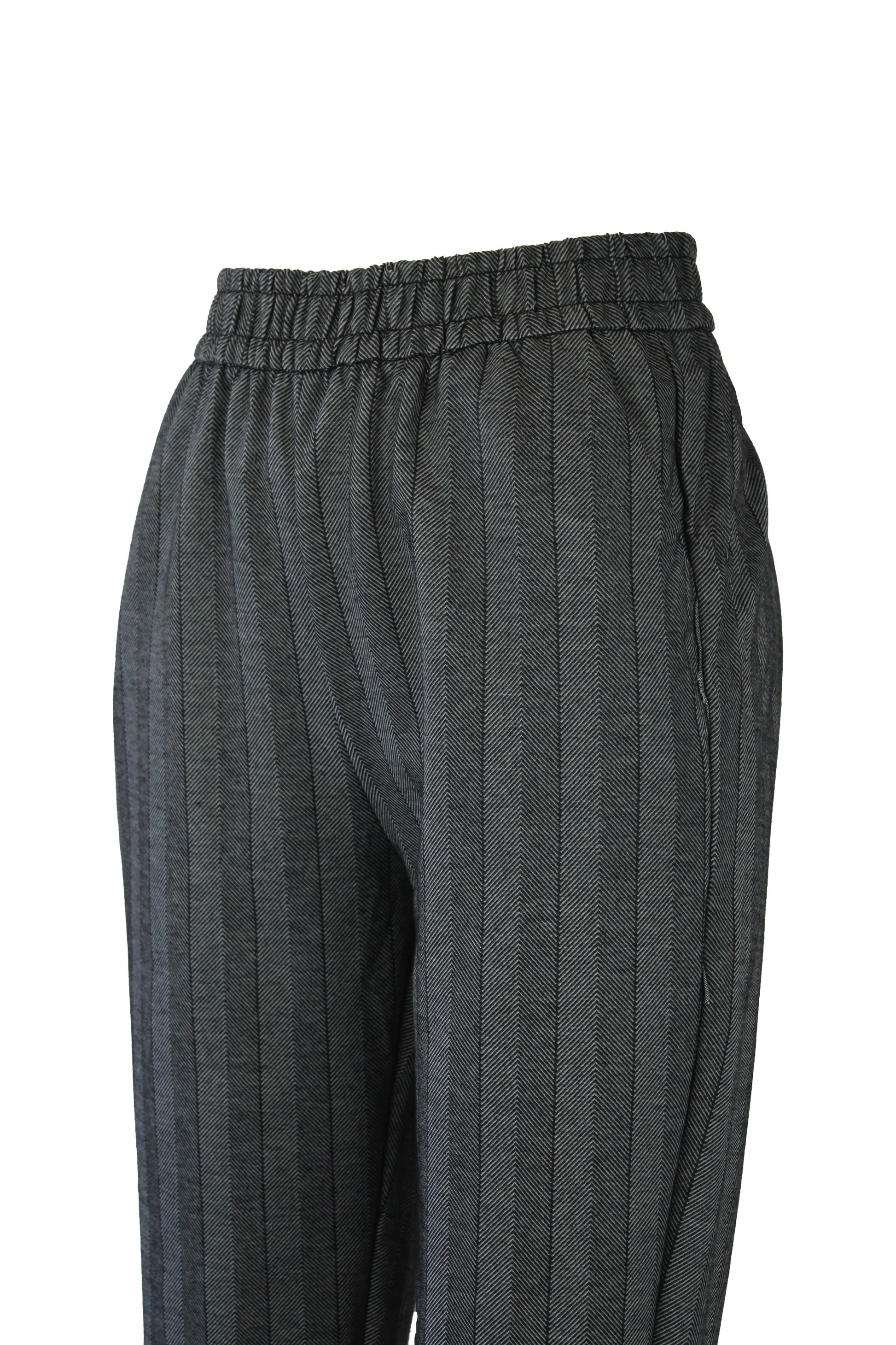 R935 Pantalón Con Elástico Estampado Líneas