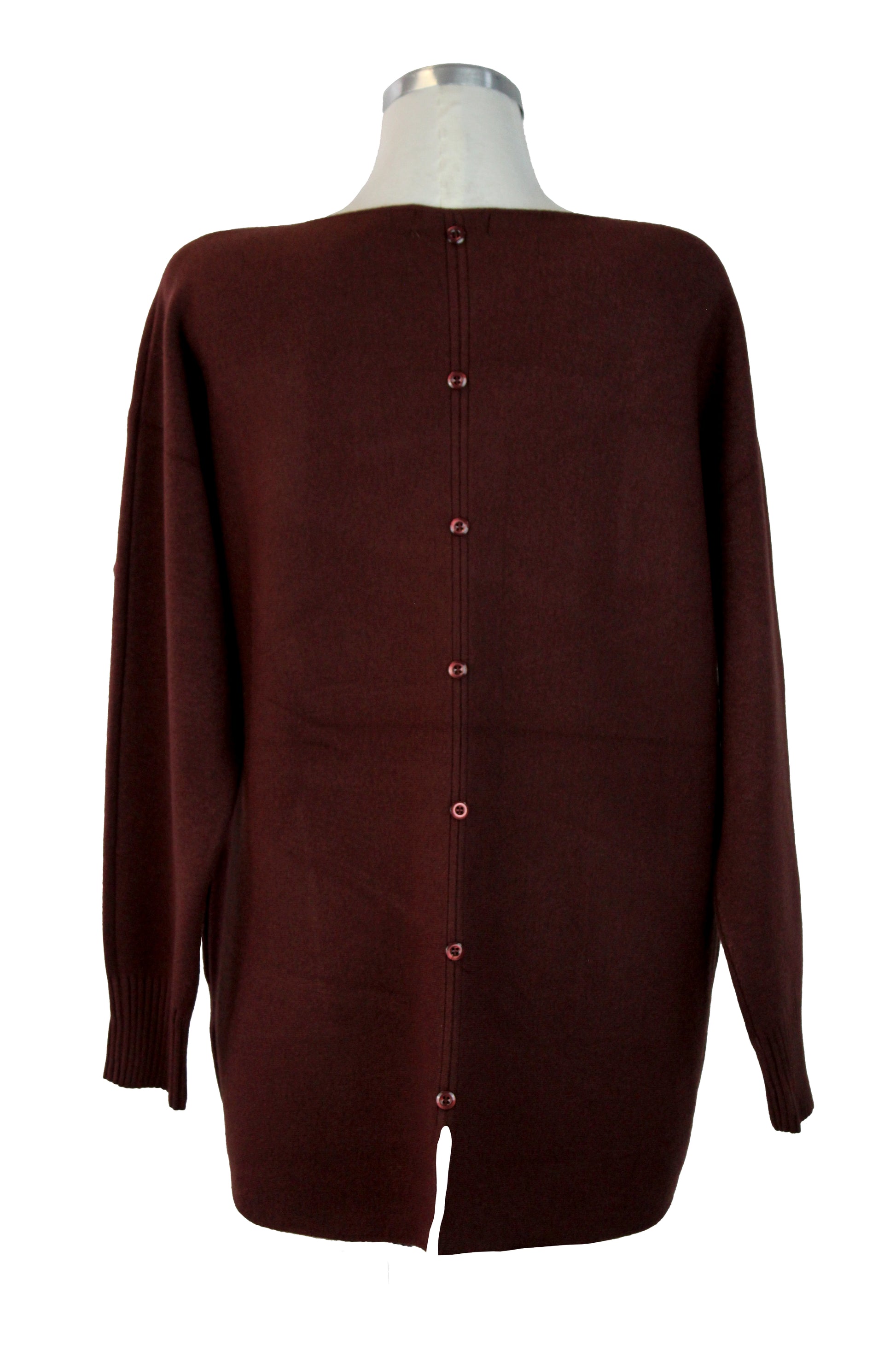 OJ-2757M Suéter con Botones en la Espalda y Bolsas Posteriores