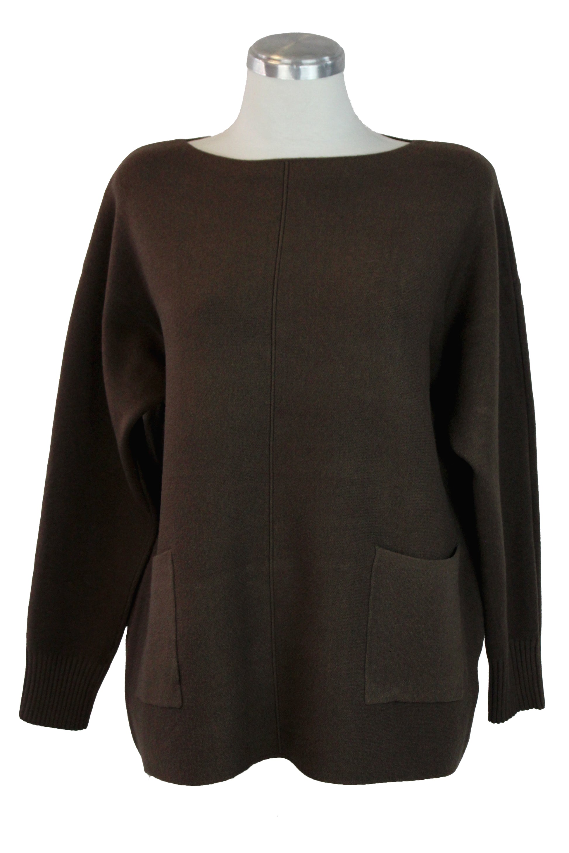 OJ-2757M Suéter con Botones en la Espalda y Bolsas Posteriores