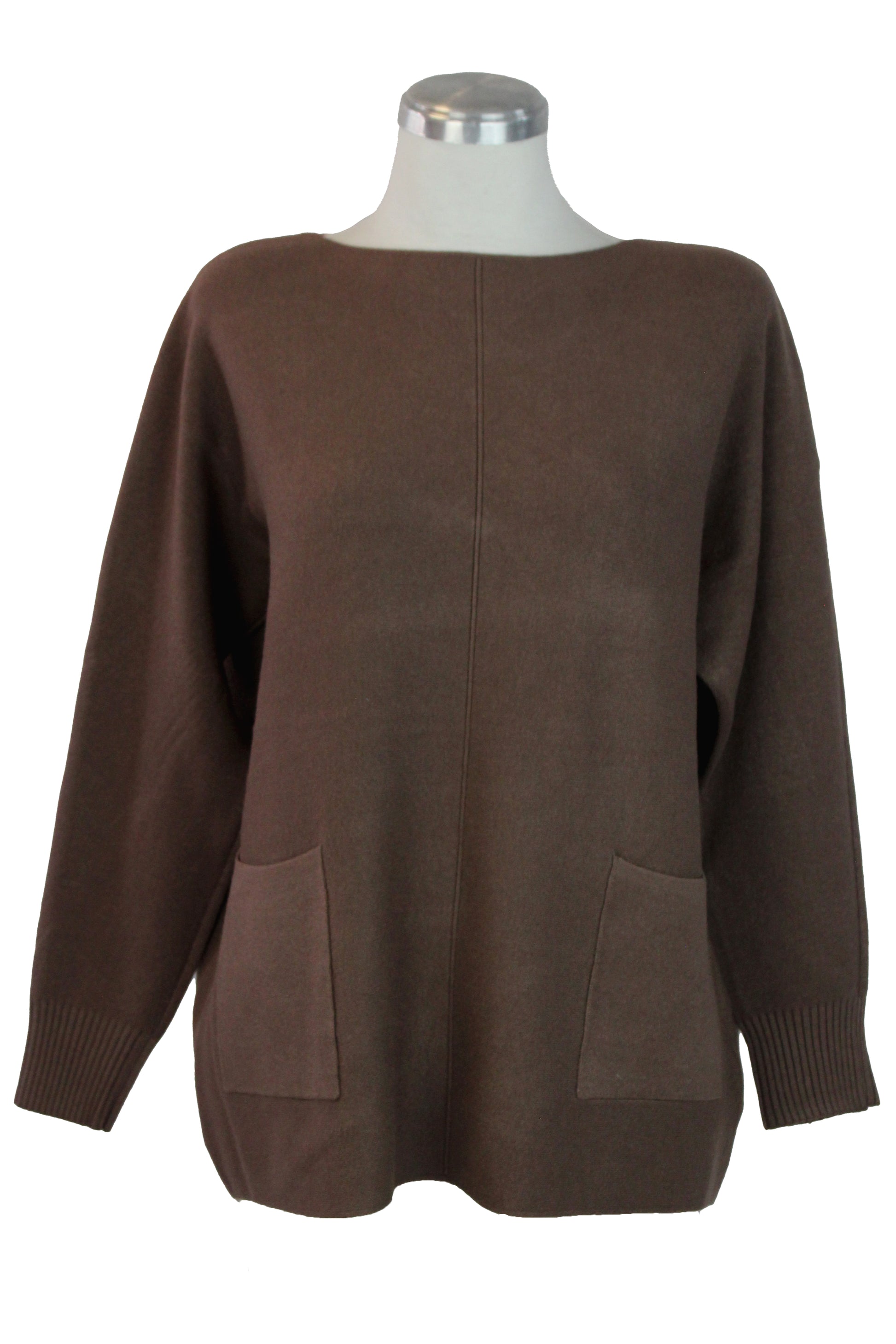 OJ-2757M Suéter con Botones en la Espalda y Bolsas Posteriores