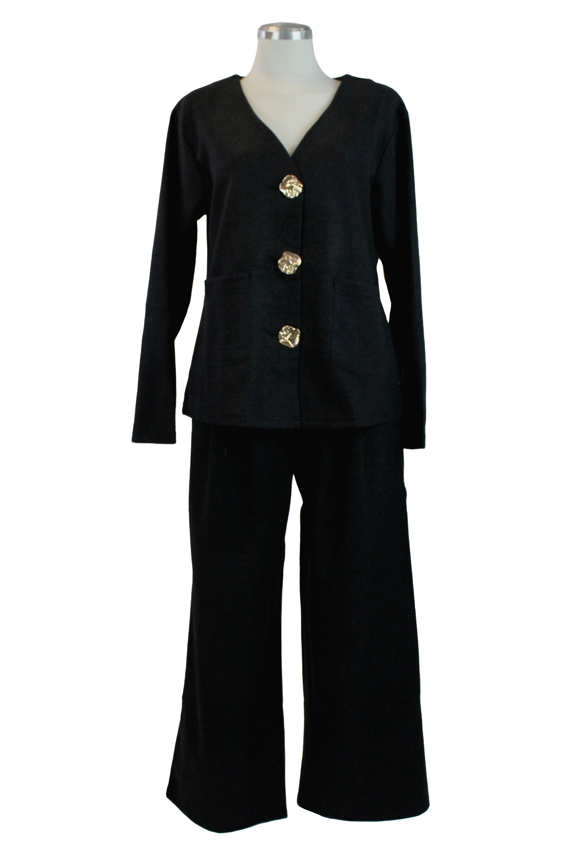 GT-3M158 Conjunto Gamuza con Botones Irregulares