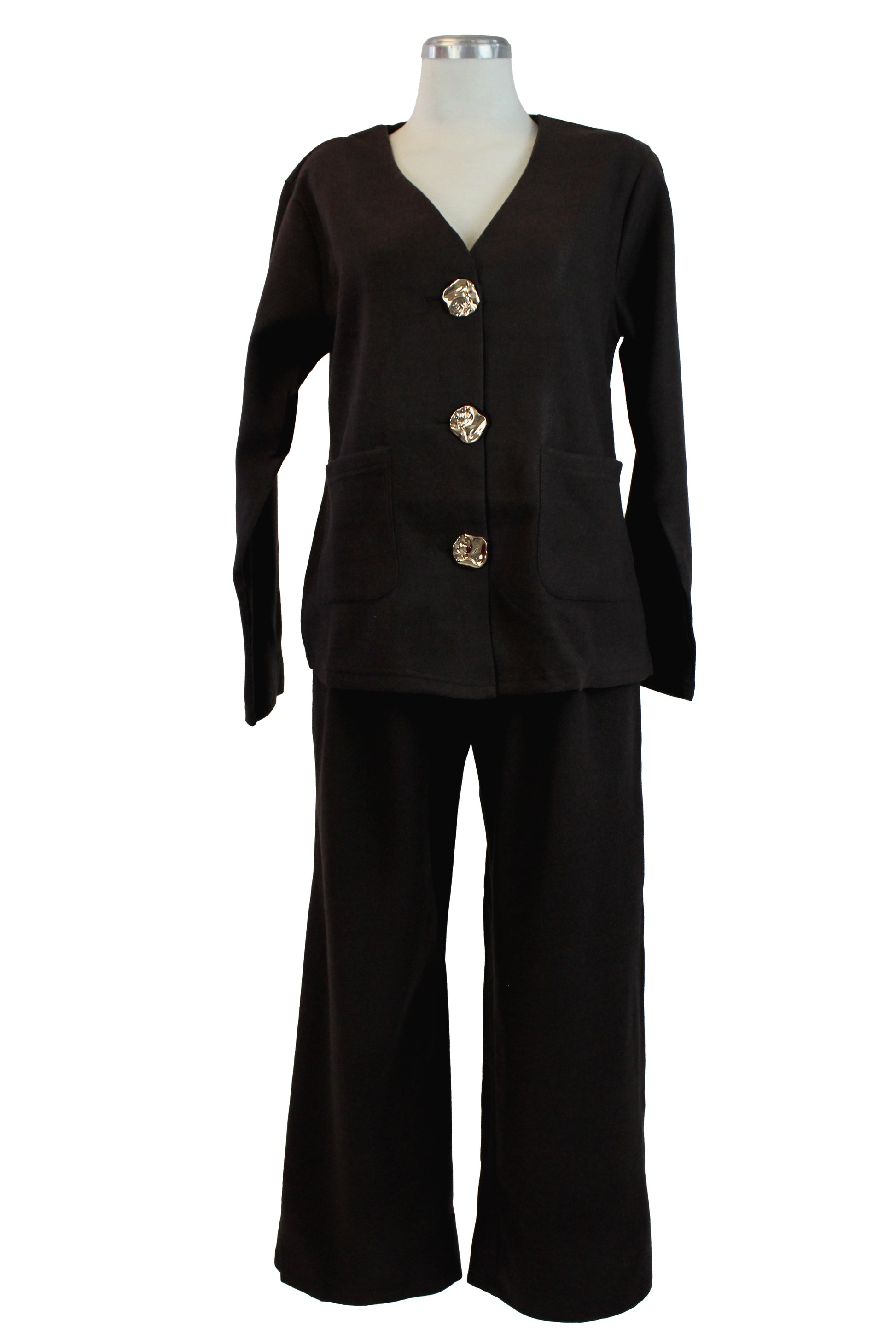 GT-3M158 Conjunto Gamuza con Botones Irregulares