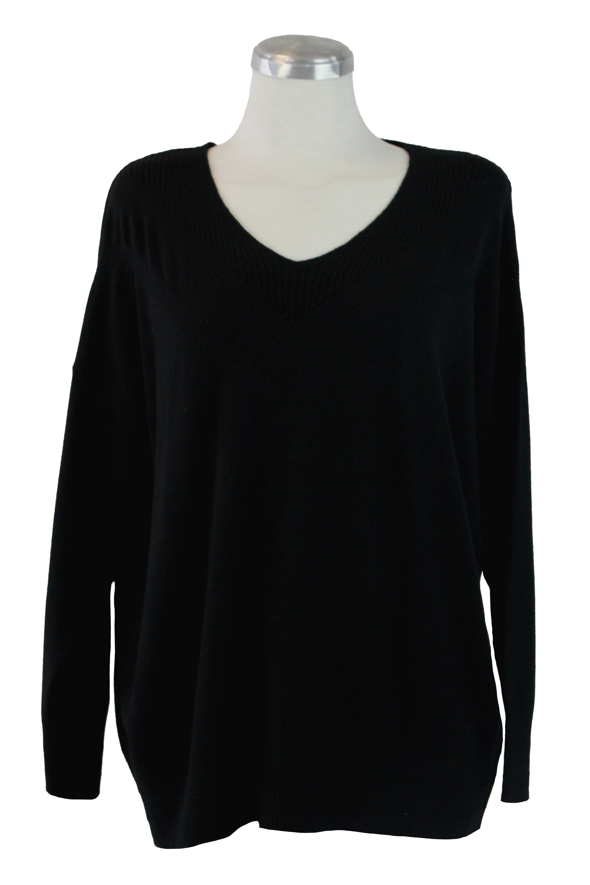 Q720101B Suéter Liso Cuello V Bordado