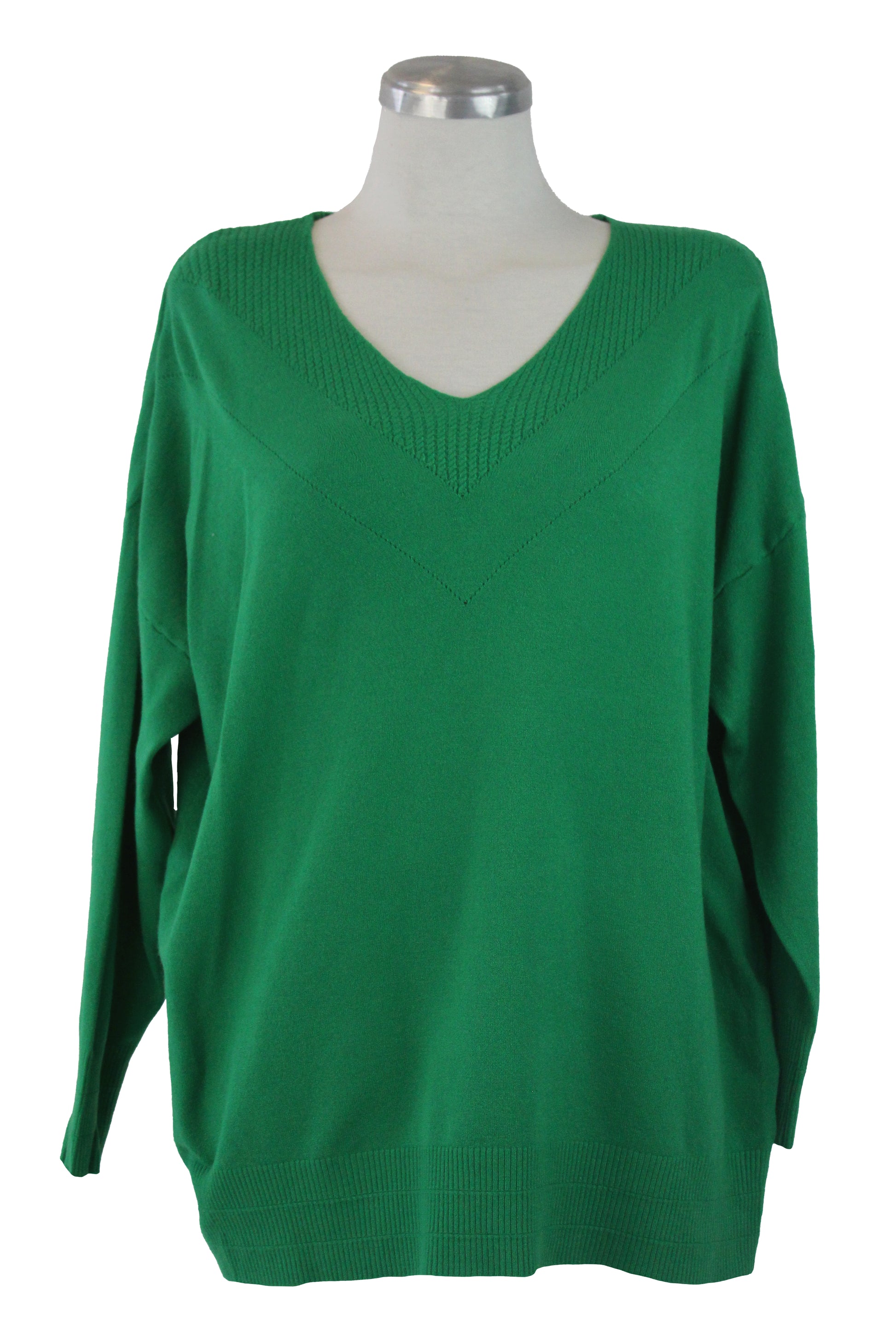 Q720101B Suéter Liso Cuello V Bordado