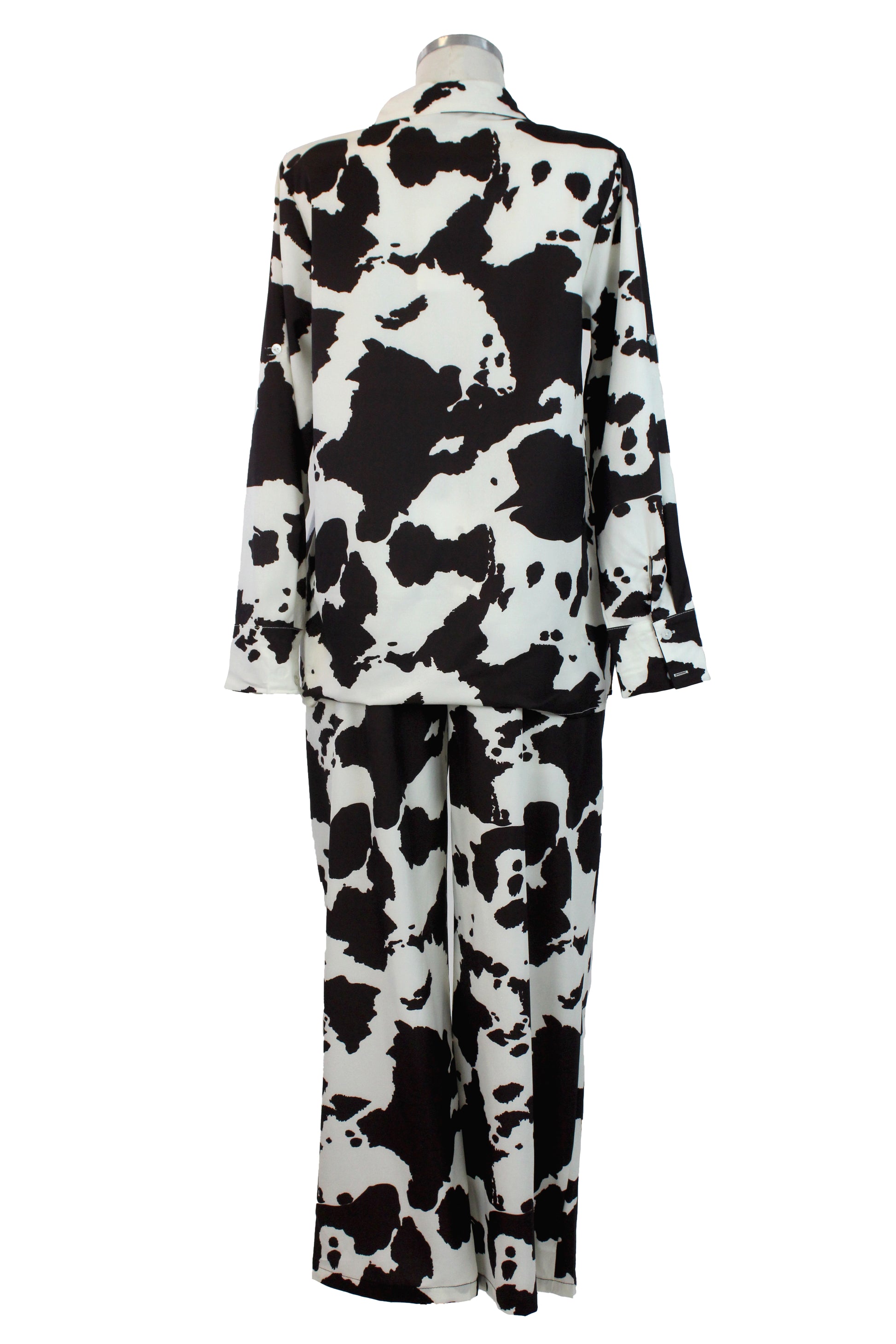 090-XMY25 Conjunto Camisa Estampado Vaca Pantalón con Pretina