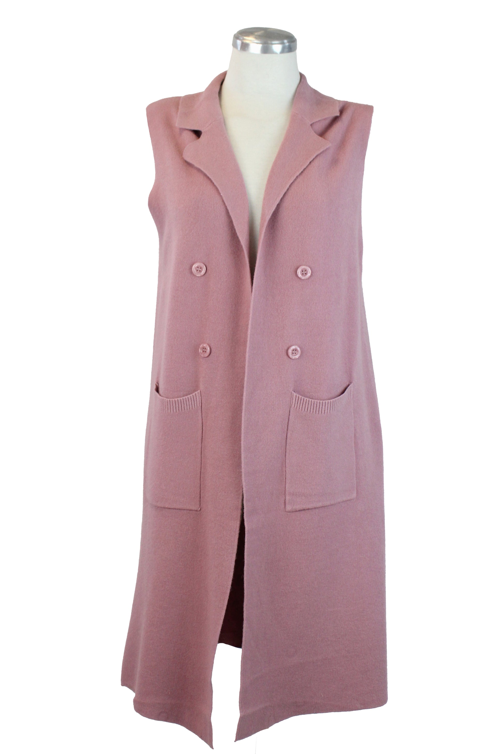 Z-1188M Chaleco Tipo Suéter Largo con Botones