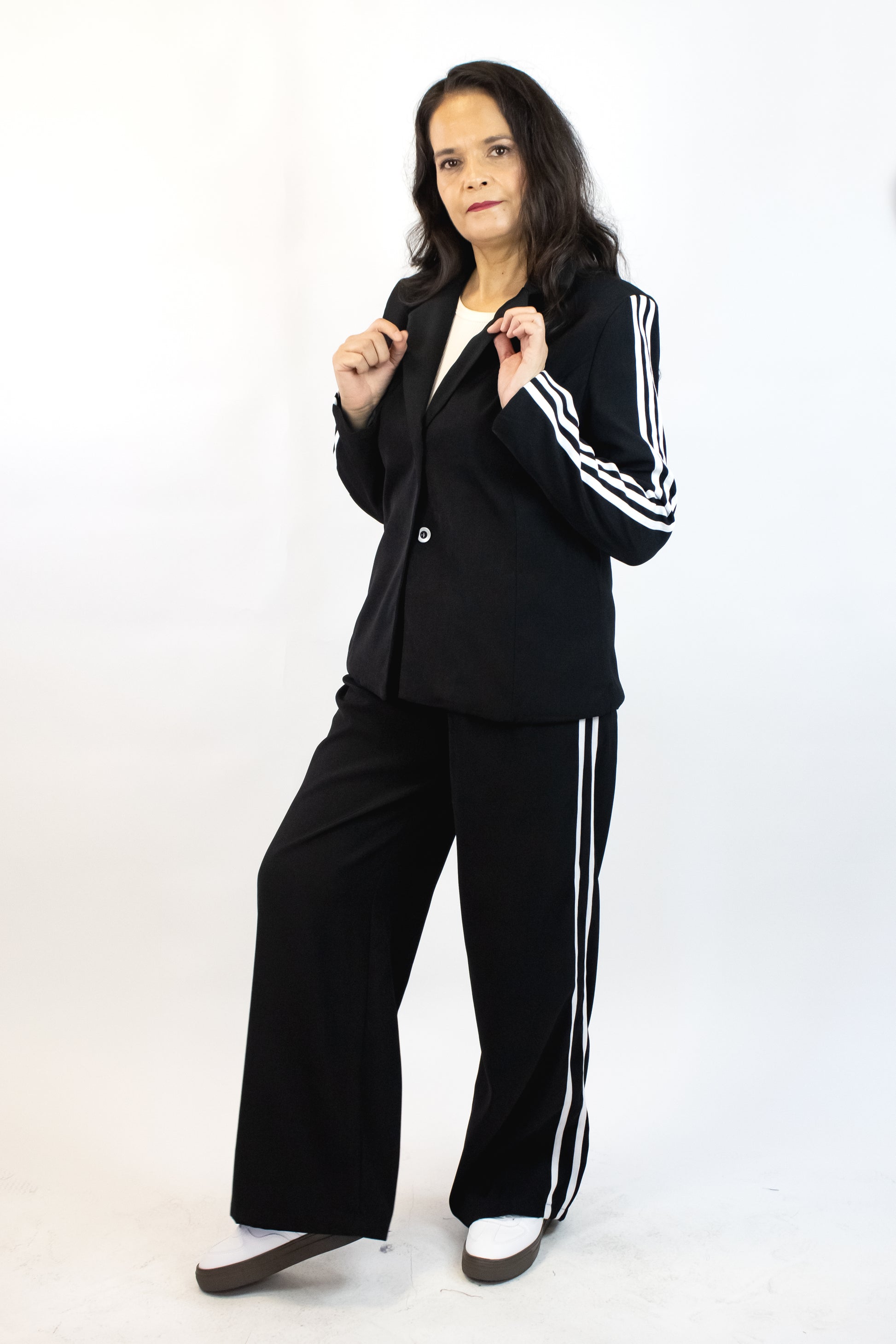 L807 Conjunto Saco con Rayas Laterales