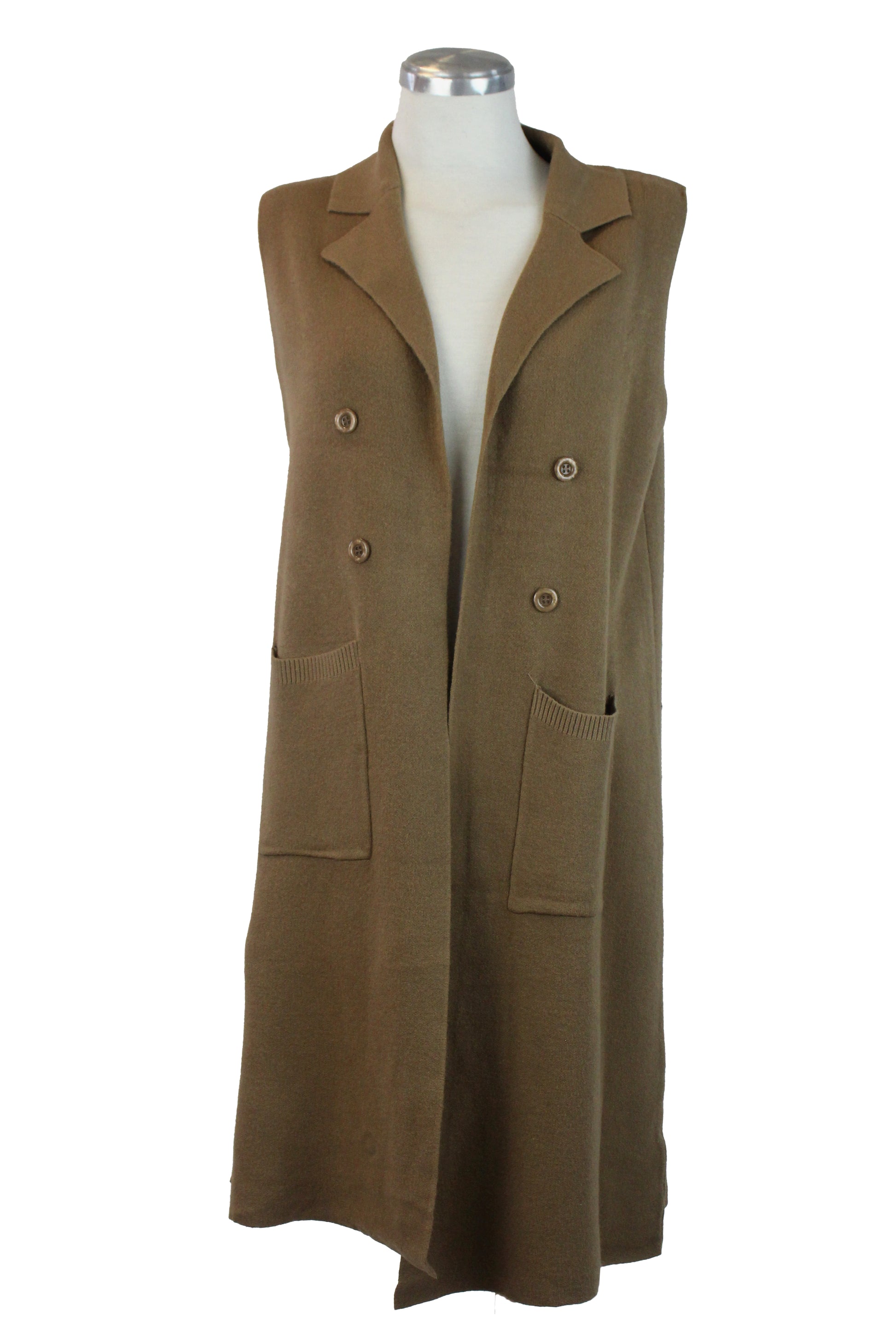 Z-1188M Chaleco Tipo Suéter Largo con Botones