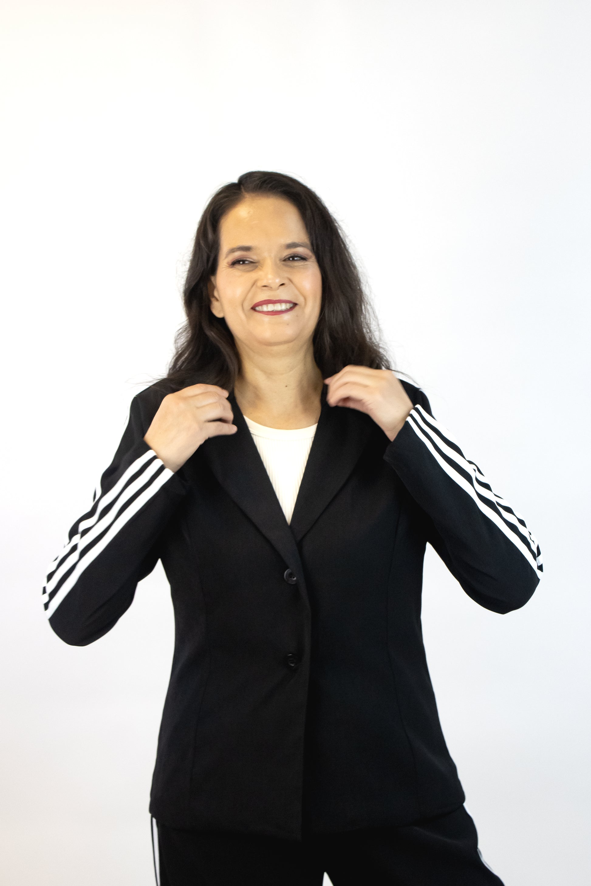 L807 Conjunto Saco con Rayas Laterales