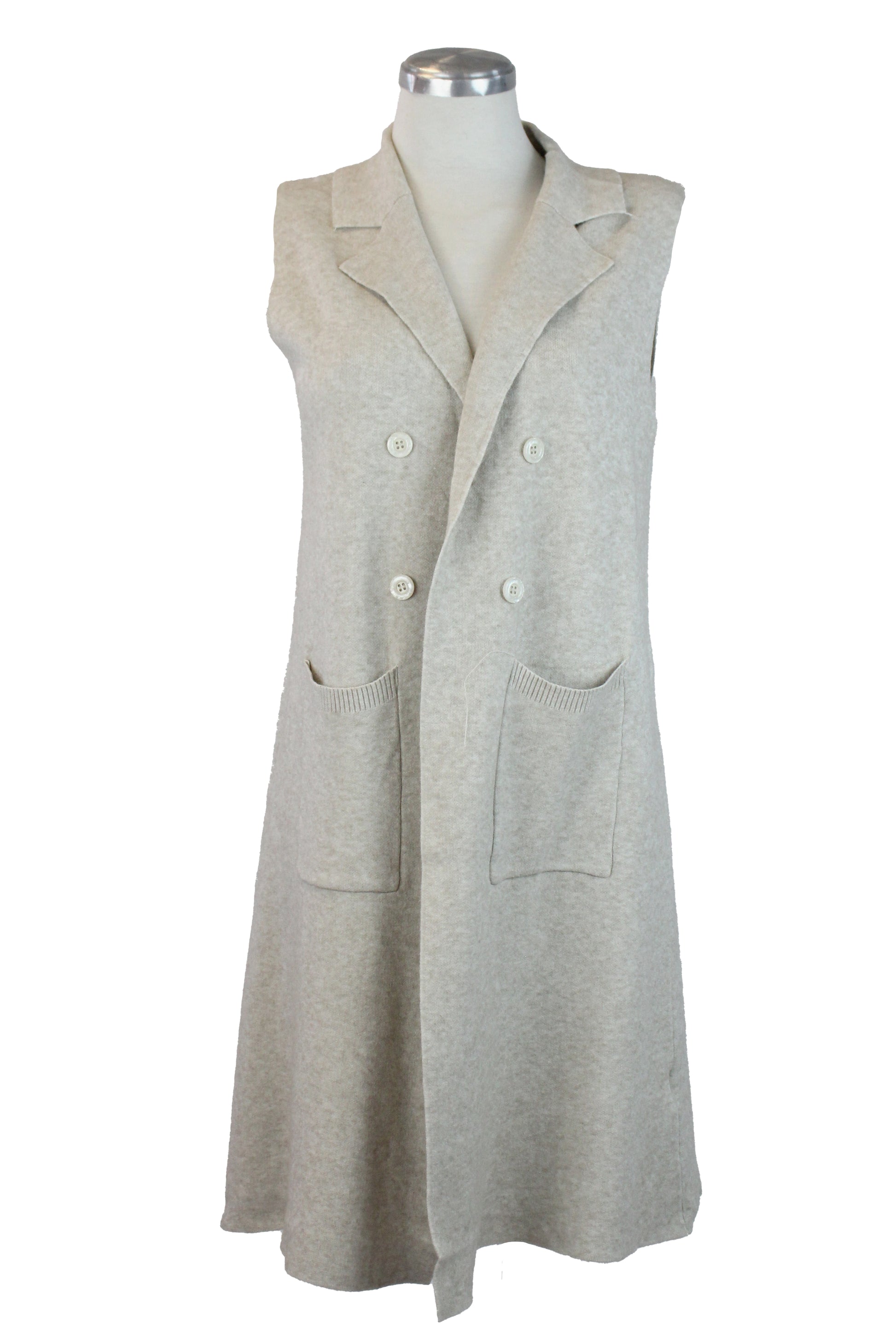 Z-1188M Chaleco Tipo Suéter Largo con Botones