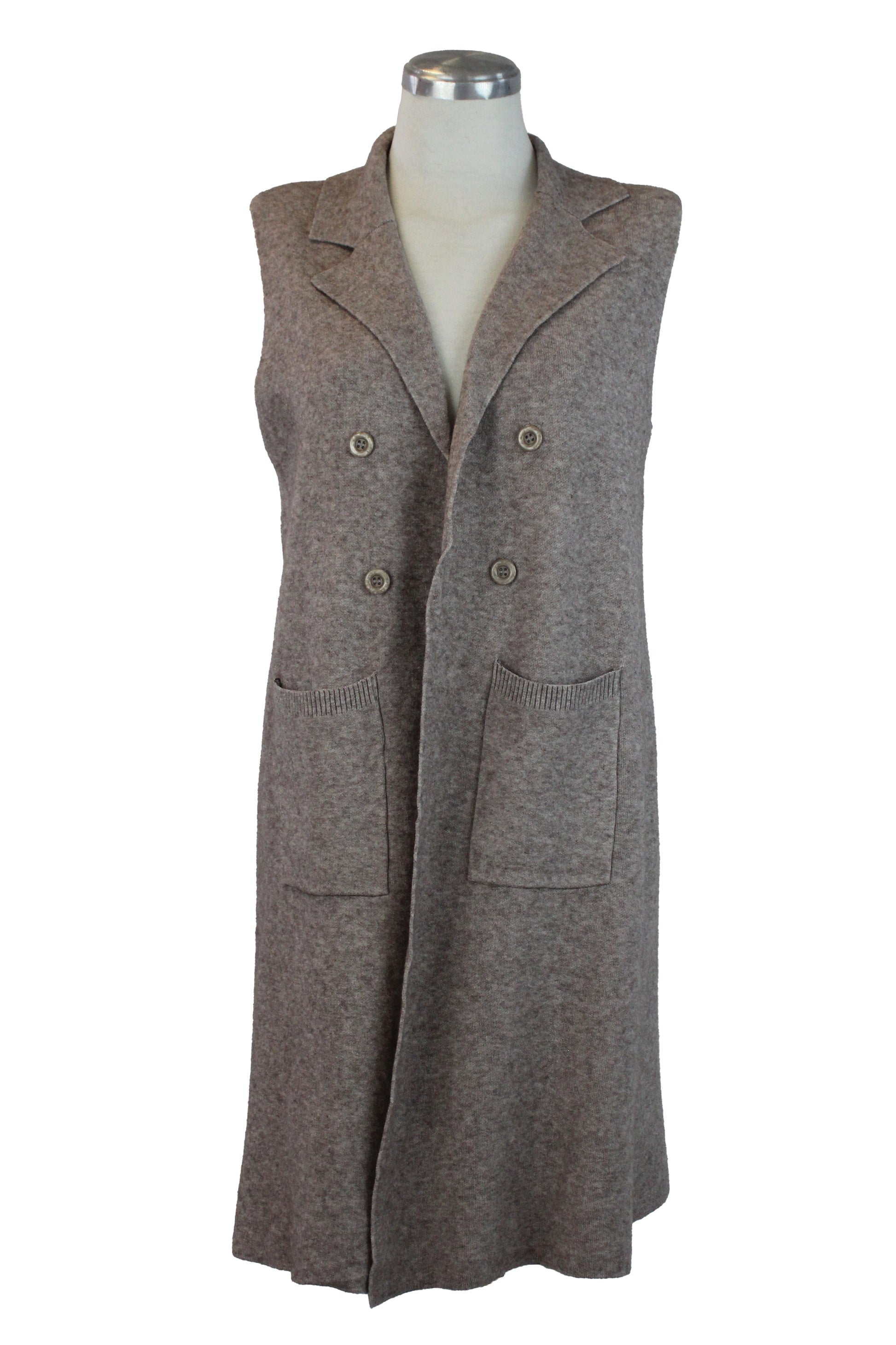 Z-1188M Chaleco Tipo Suéter Largo con Botones