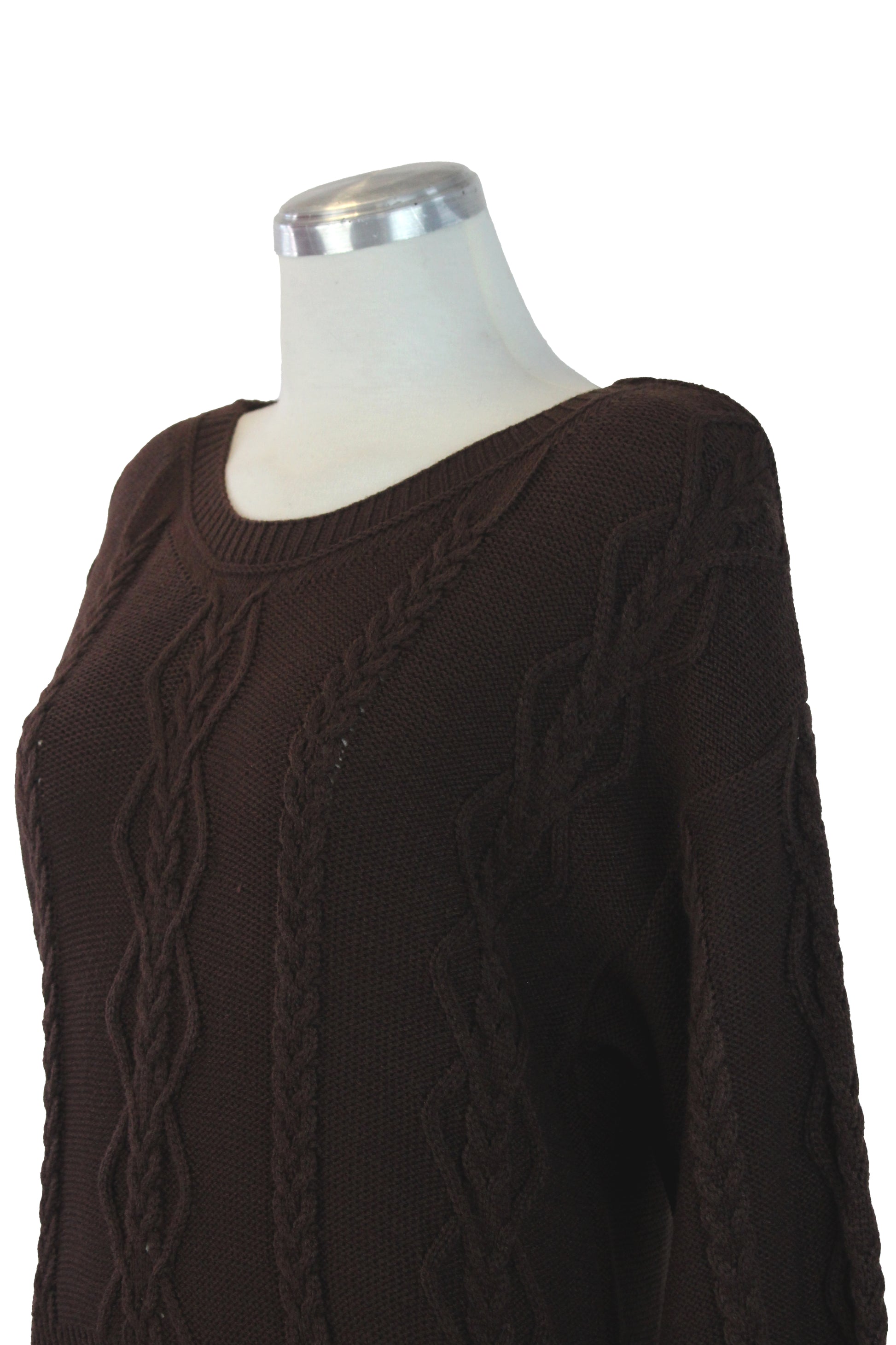 2570 Suéter Tejido Diseño Líneas Trenzadas