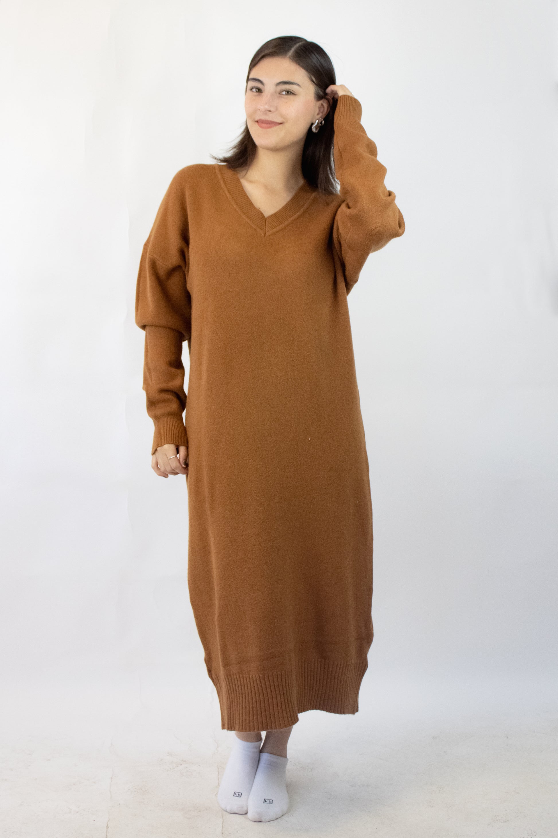 L1561 Vestido Largo Tipo Suéter