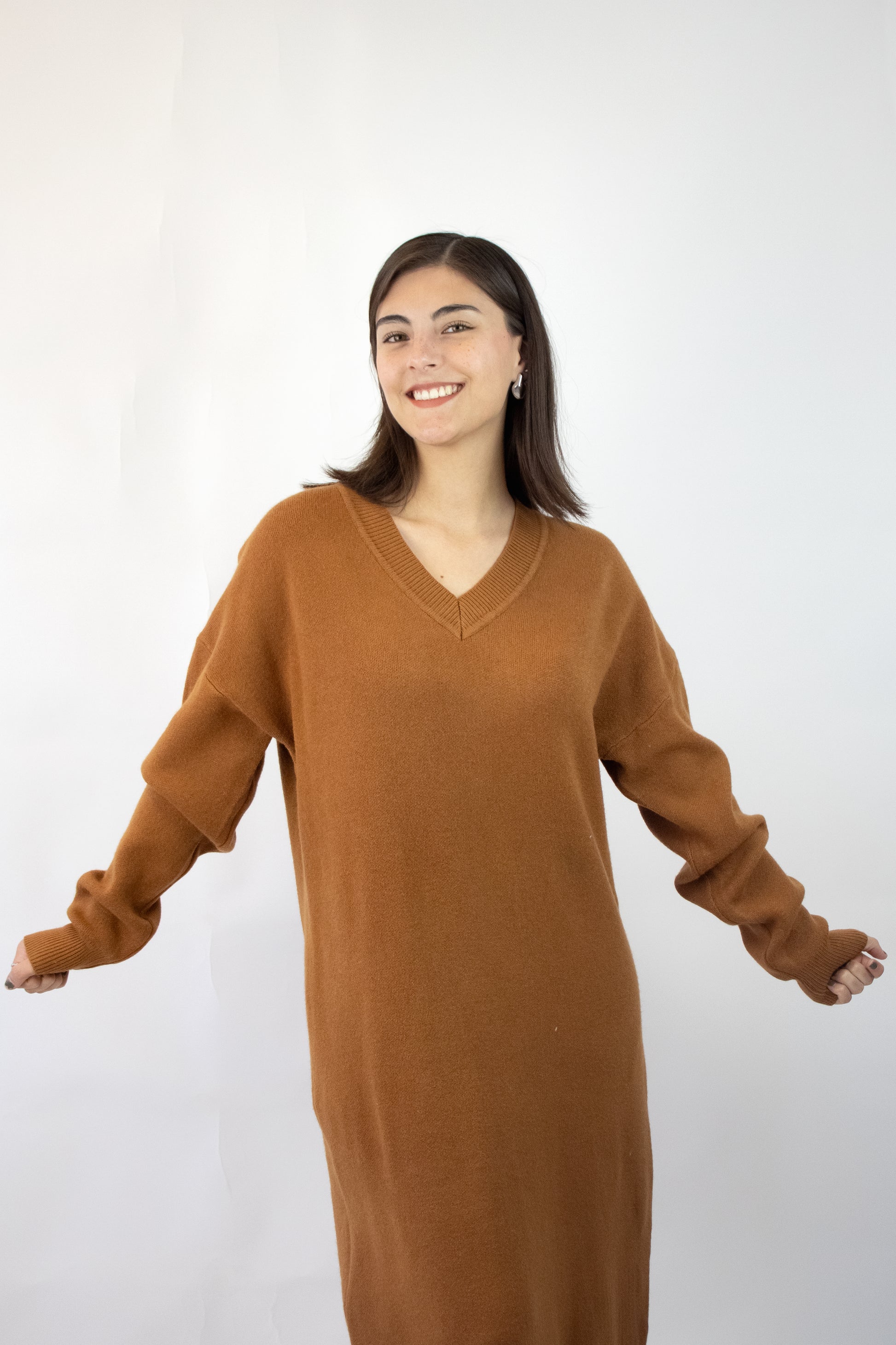 L1561 Vestido Largo Tipo Suéter