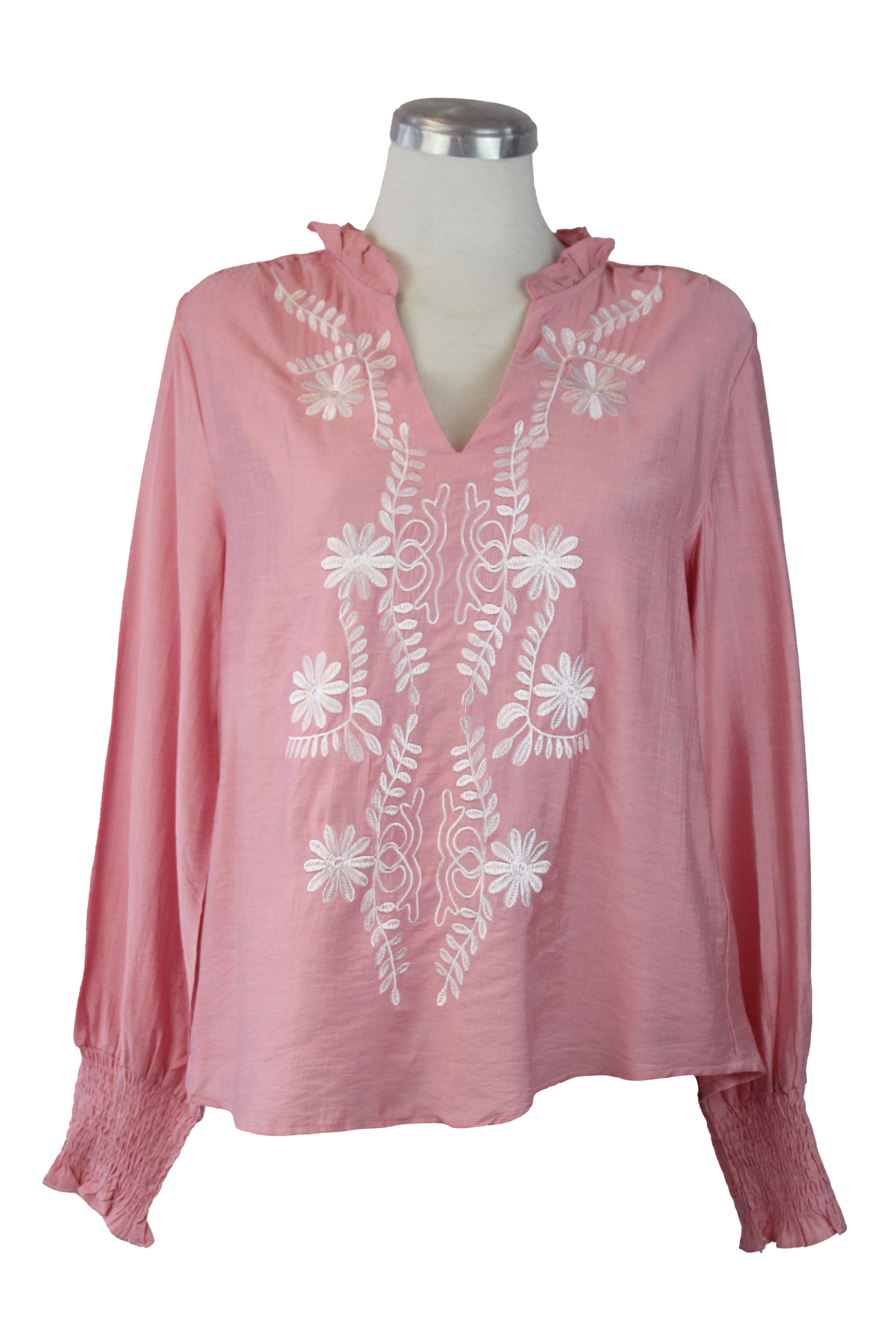 YM16060 Blusa Manga Larga Bordada