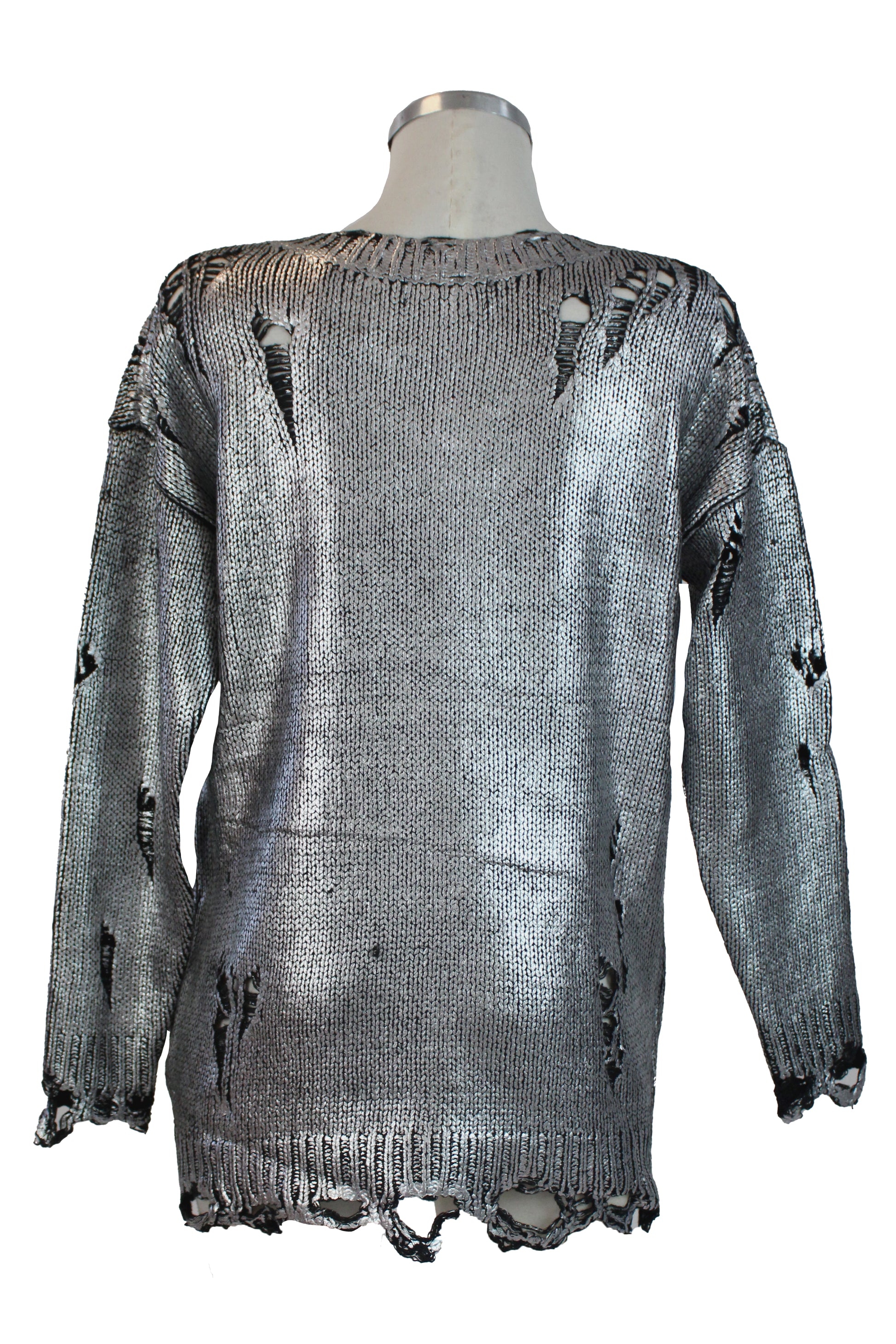 25221 Suéter Efecto Metálico Diseño Trozado