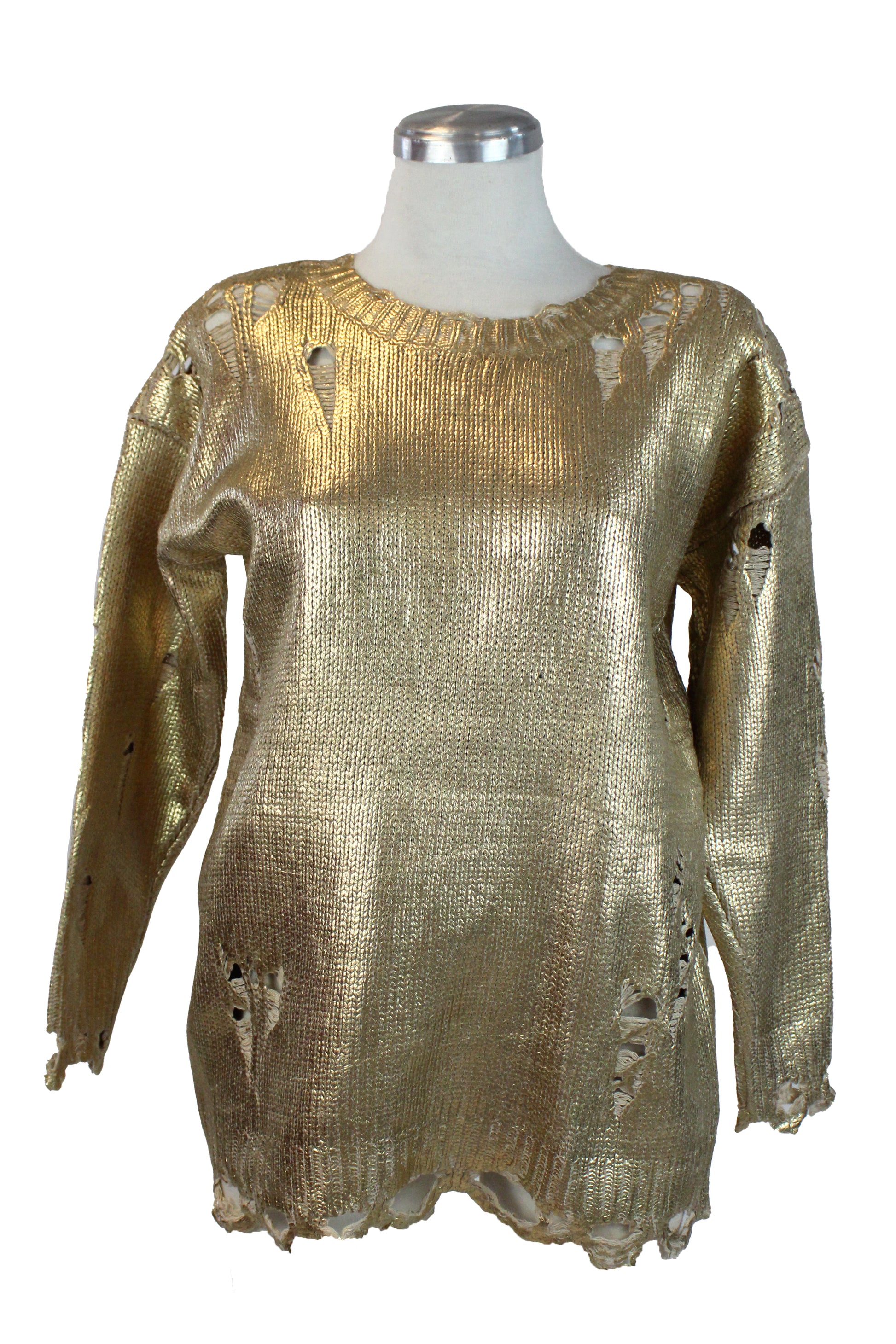 25221 Suéter Efecto Metálico Diseño Trozado