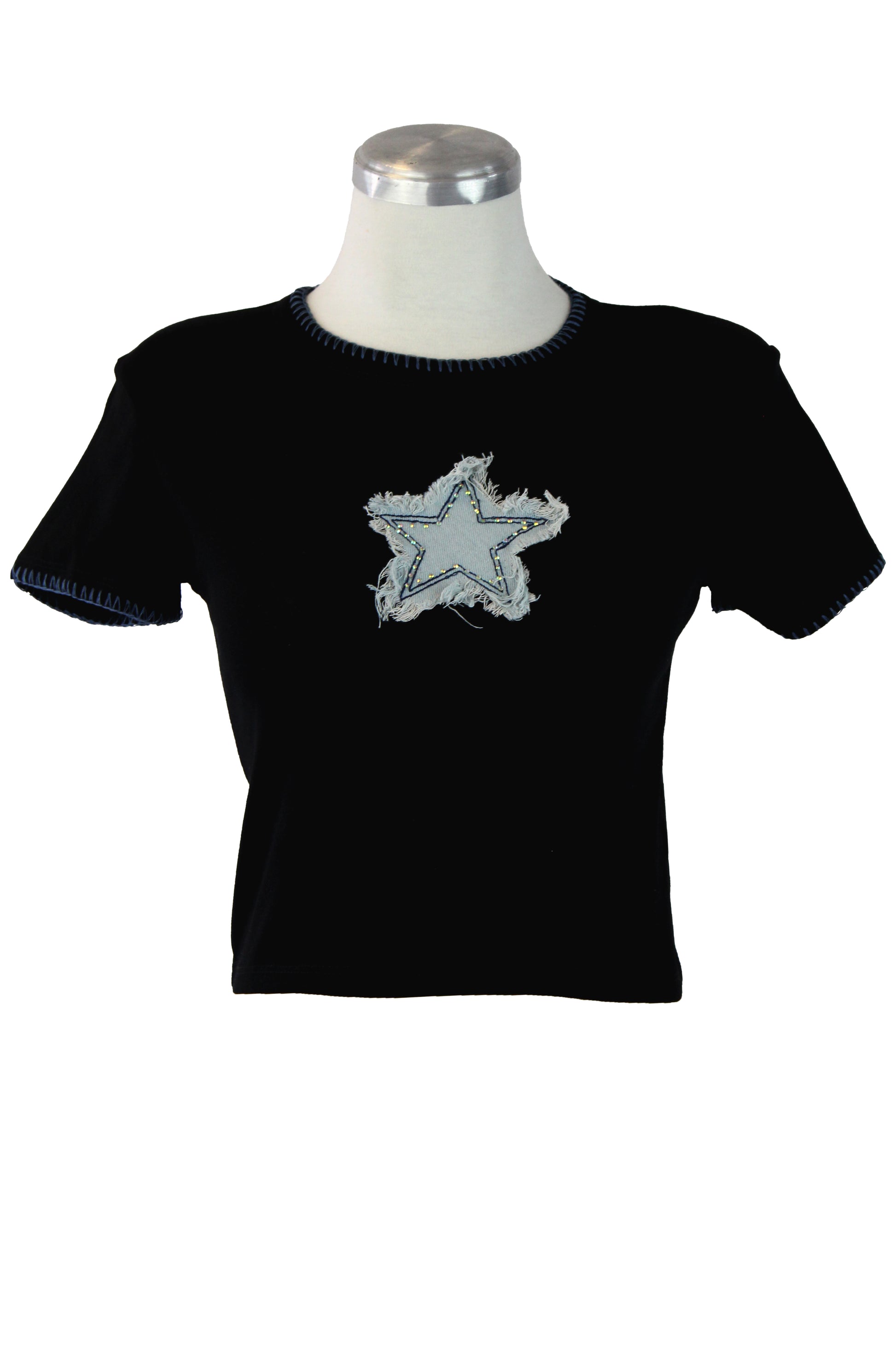 075YZ25 Blusa oso con encaje y piedras