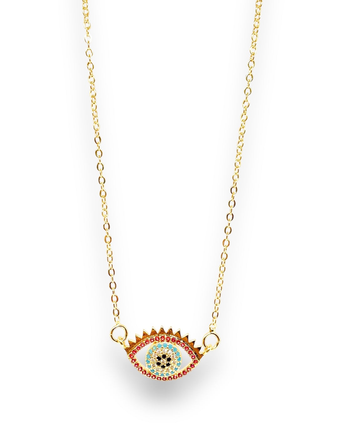 Collar Ojo Pestañas Brillo Colores 0314