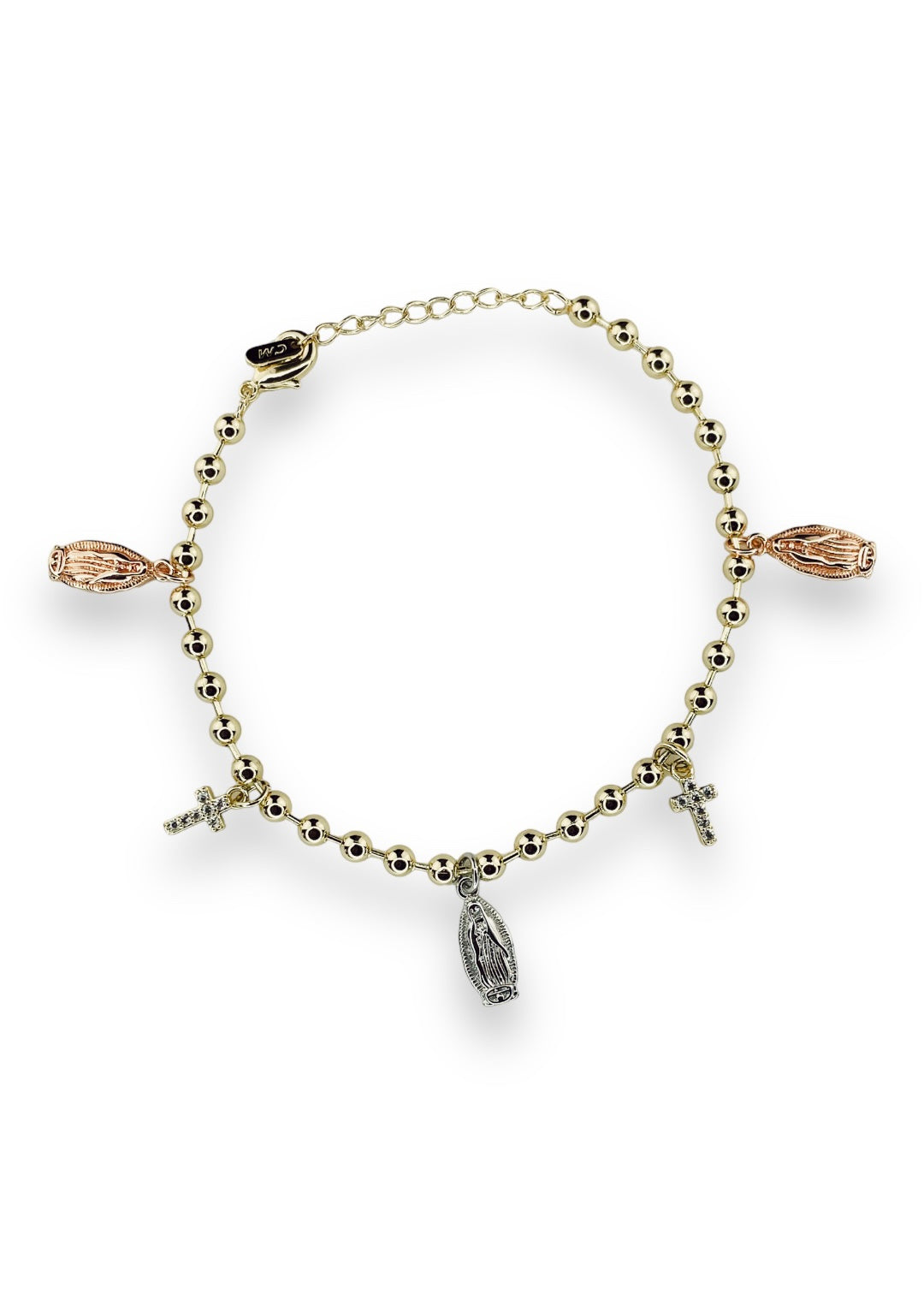 Pulsera Bolitas y Dije Virgen Florentina 46214