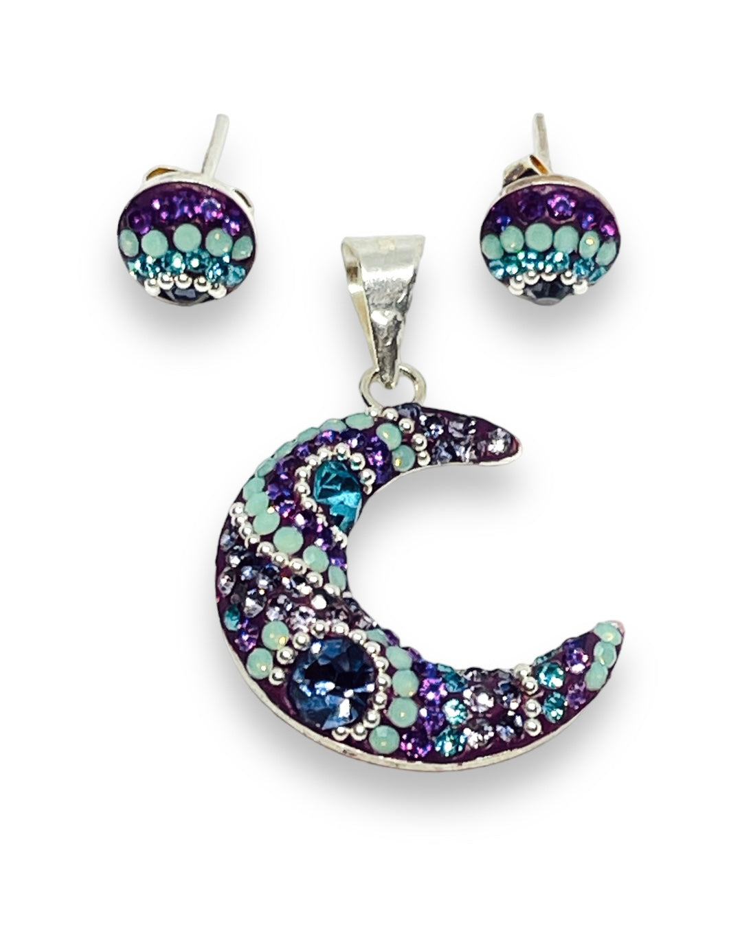 Set Plata Luna Brillos 701