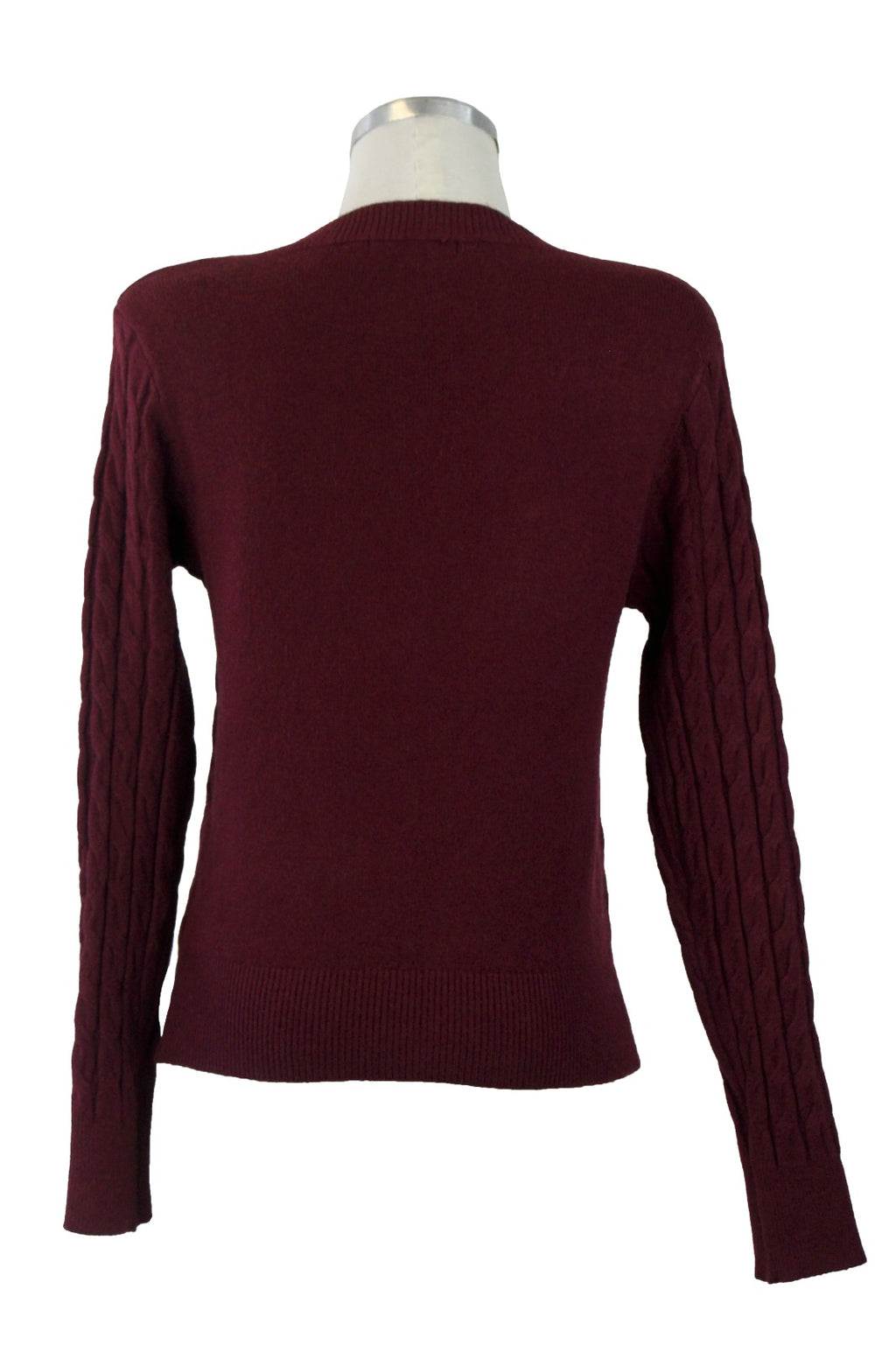 1278 Suéter Cuello V Trenzado Tejido