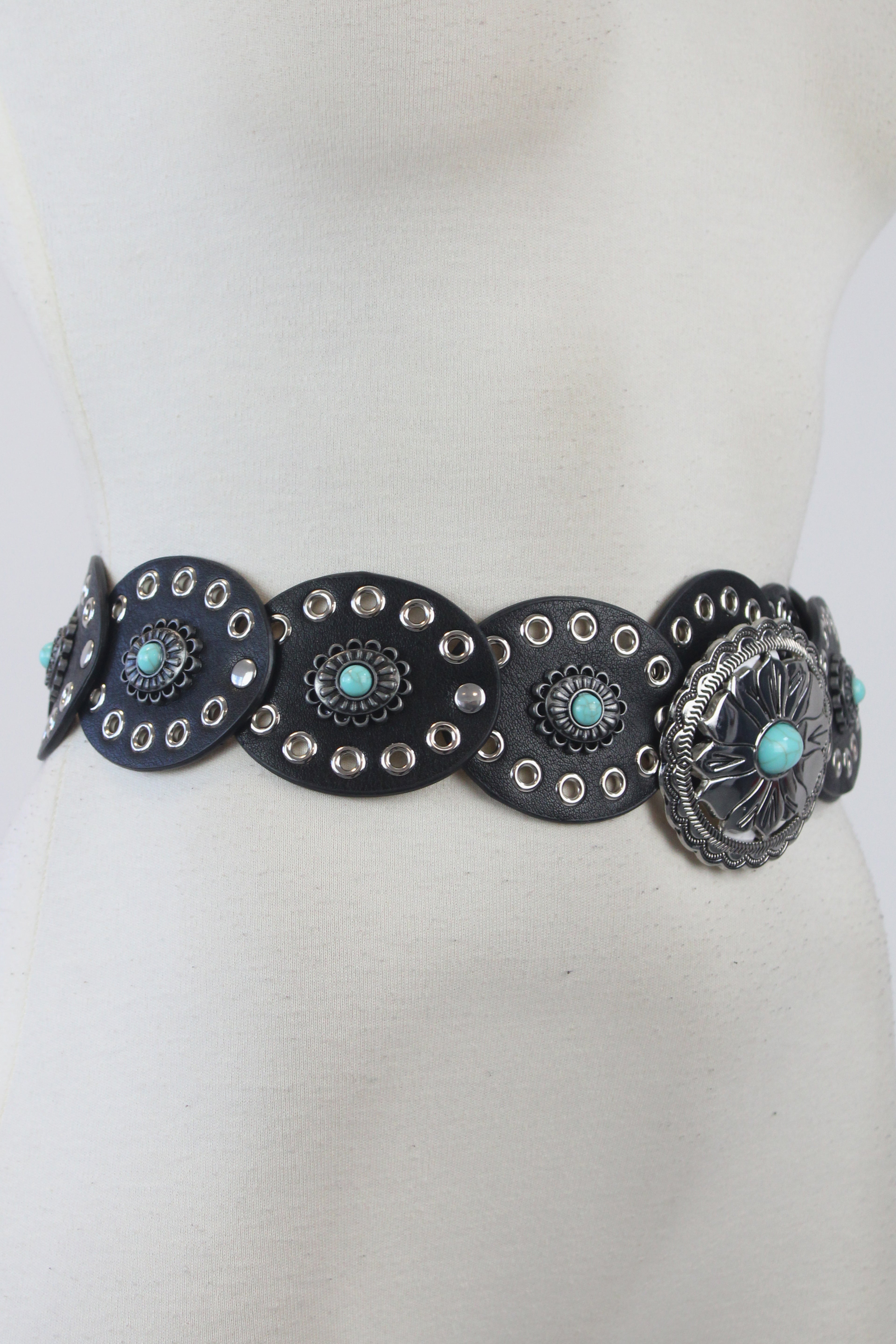 TTB-244 Cinto Óvalos con Estoperoles y Piedra al centro