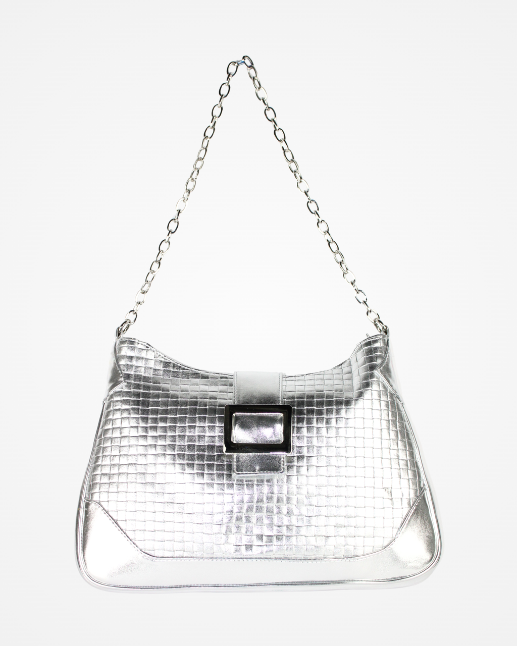 2380 Bolsa Plateada Hebilla Y Cadena