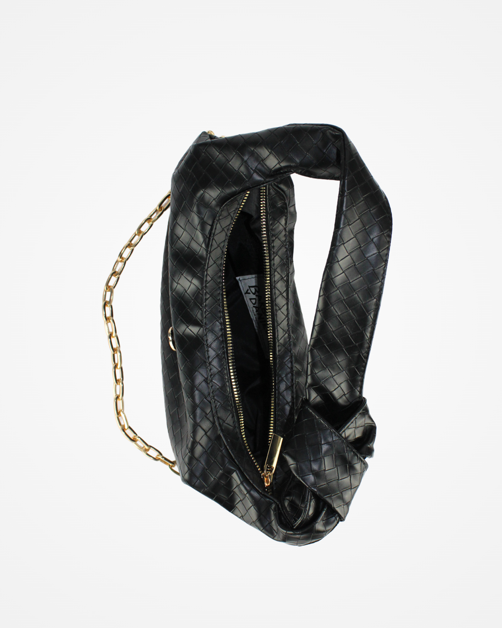 2301 Bolso Pequeño Negro Cadena Dorada