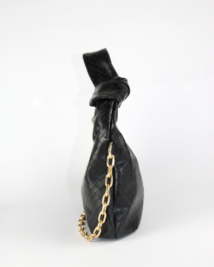 2301 Bolso Pequeño Negro Cadena Dorada