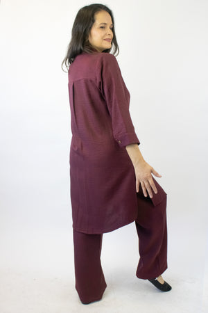 416 Conjunto Camisa Lisa con Collar