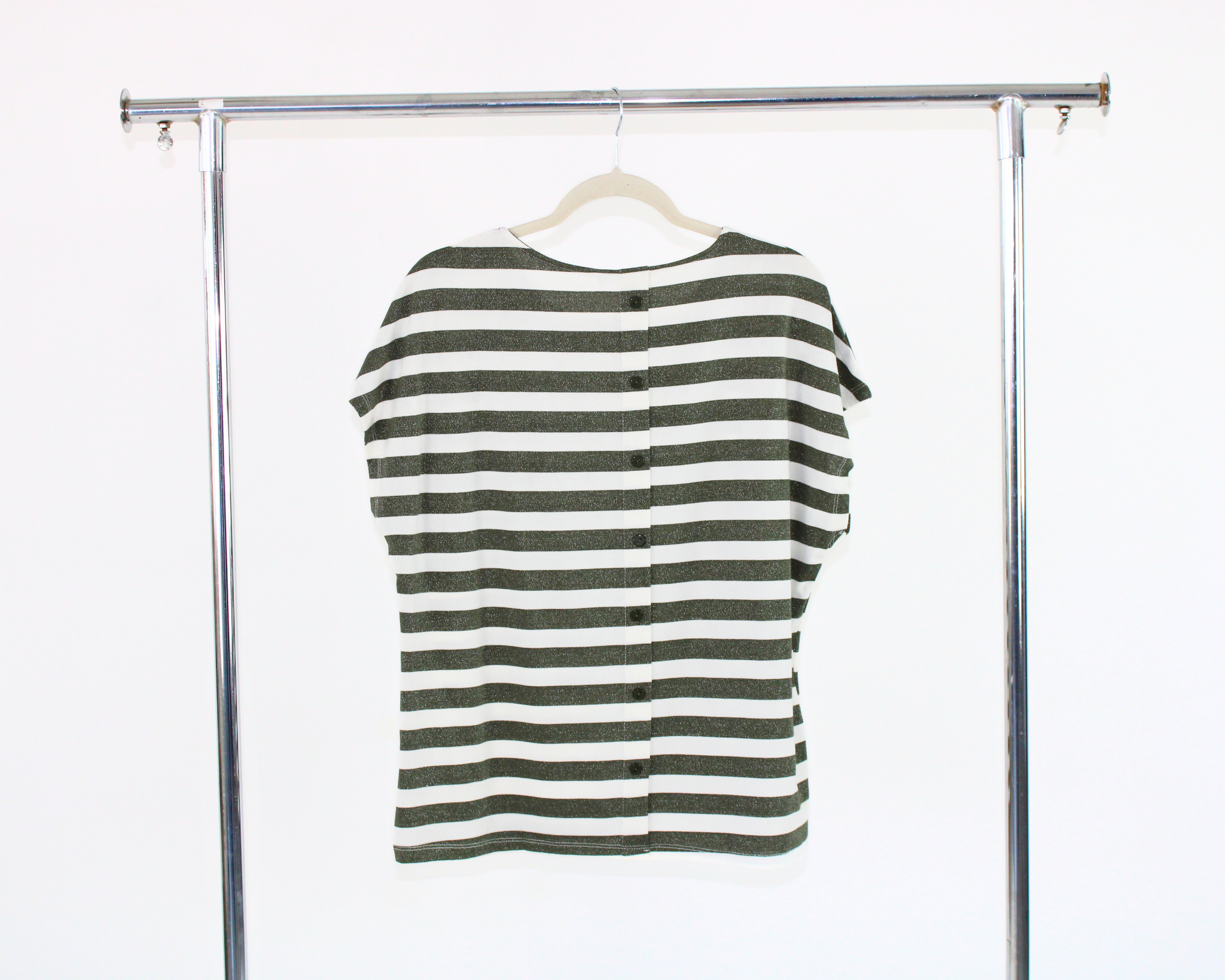 GT-3M107 Blusa Bicolor Rayas Brillante