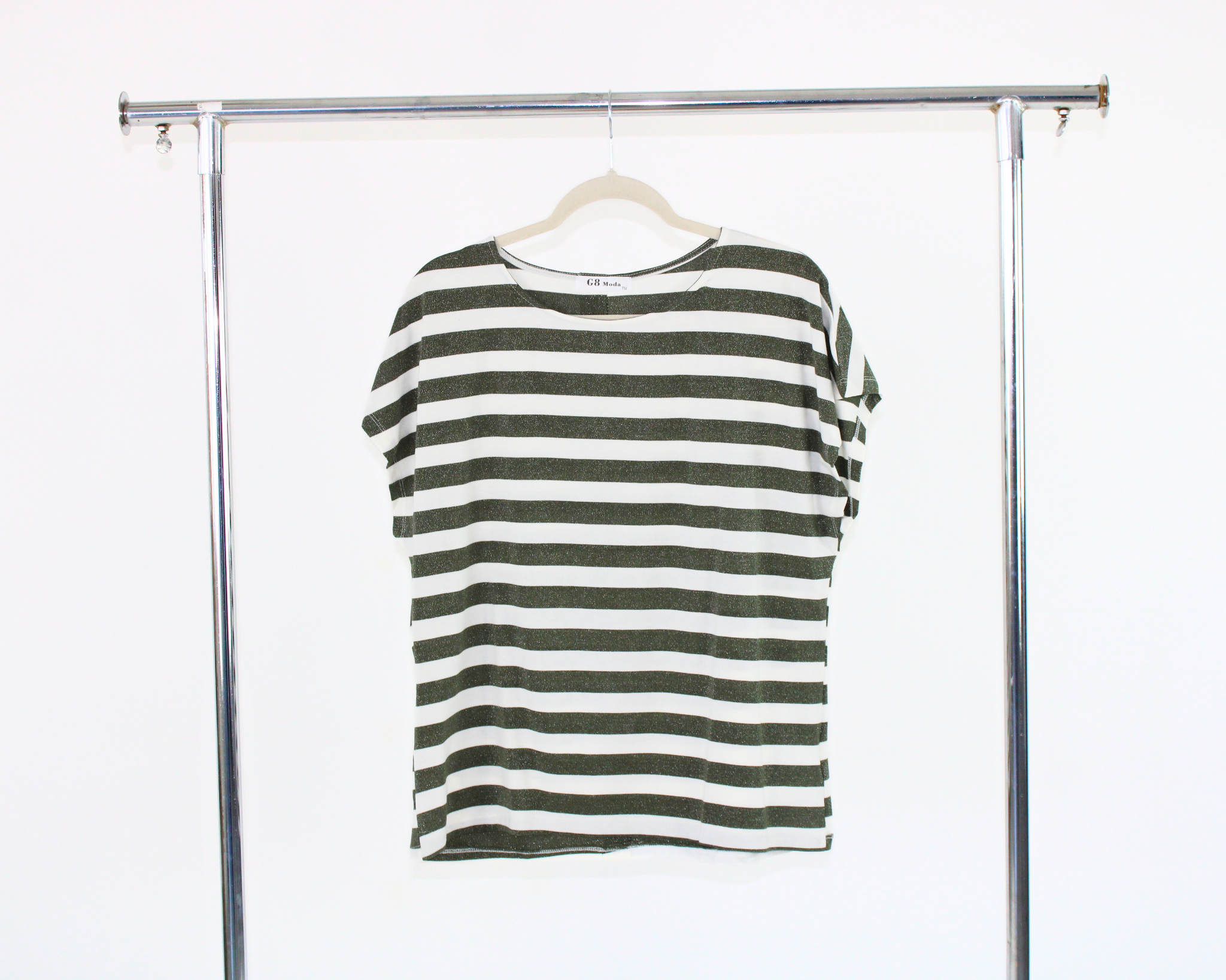 GT-3M107 Blusa Bicolor Rayas Brillante