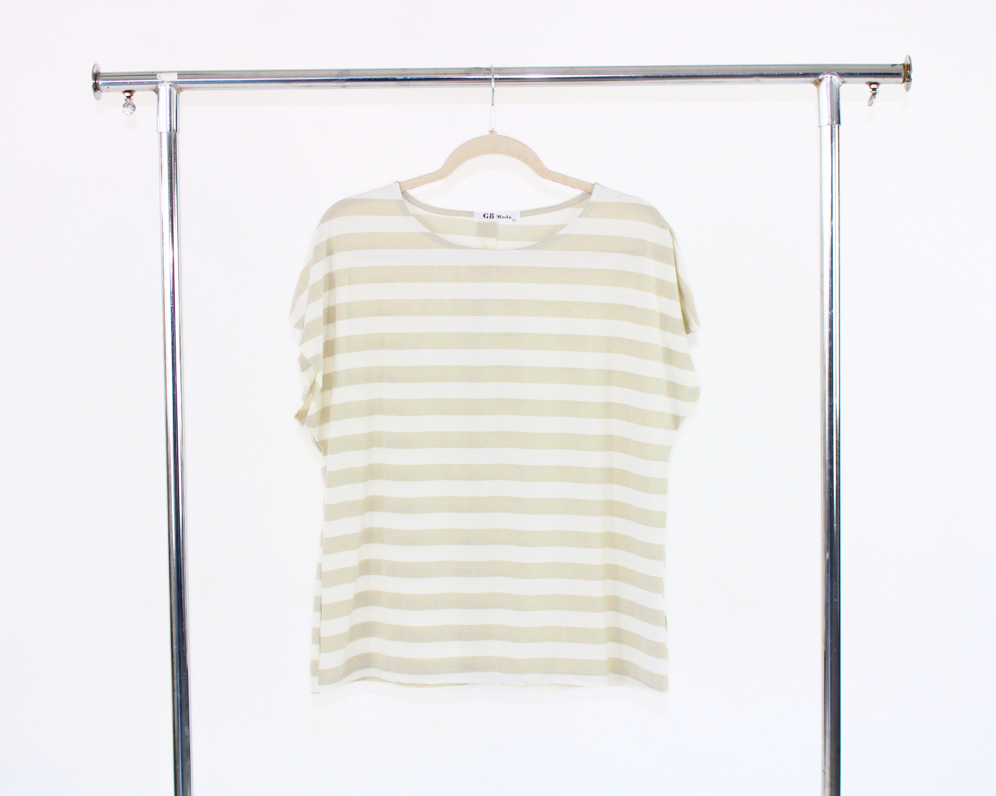 GT-3M107 Blusa Bicolor Rayas Brillante