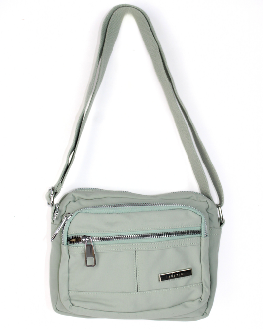 ROSSI5001 Bolso Pequeño Triple Zipper Plata